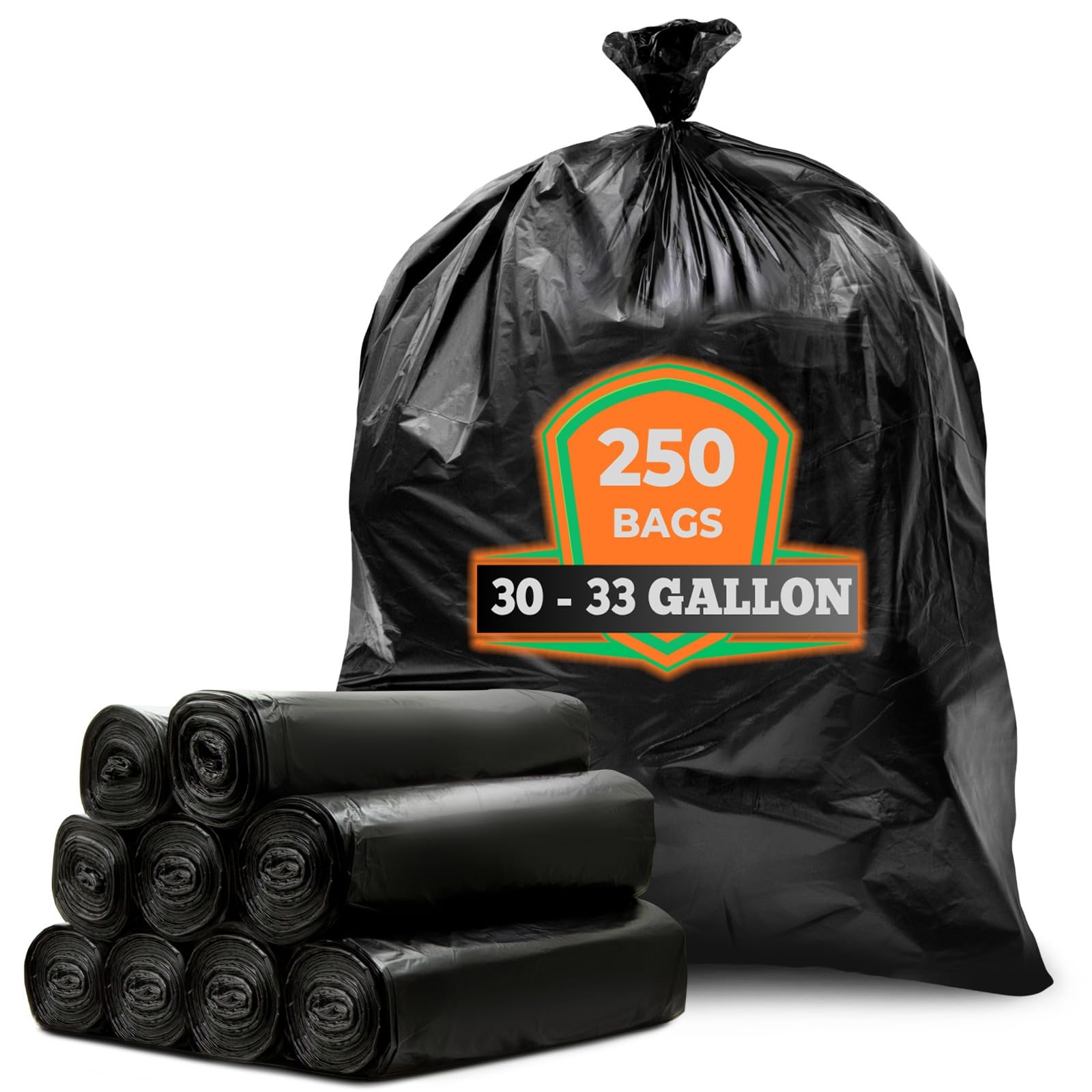 30 33 Gallon Trash Bags Heavy Duty (250 Count)
