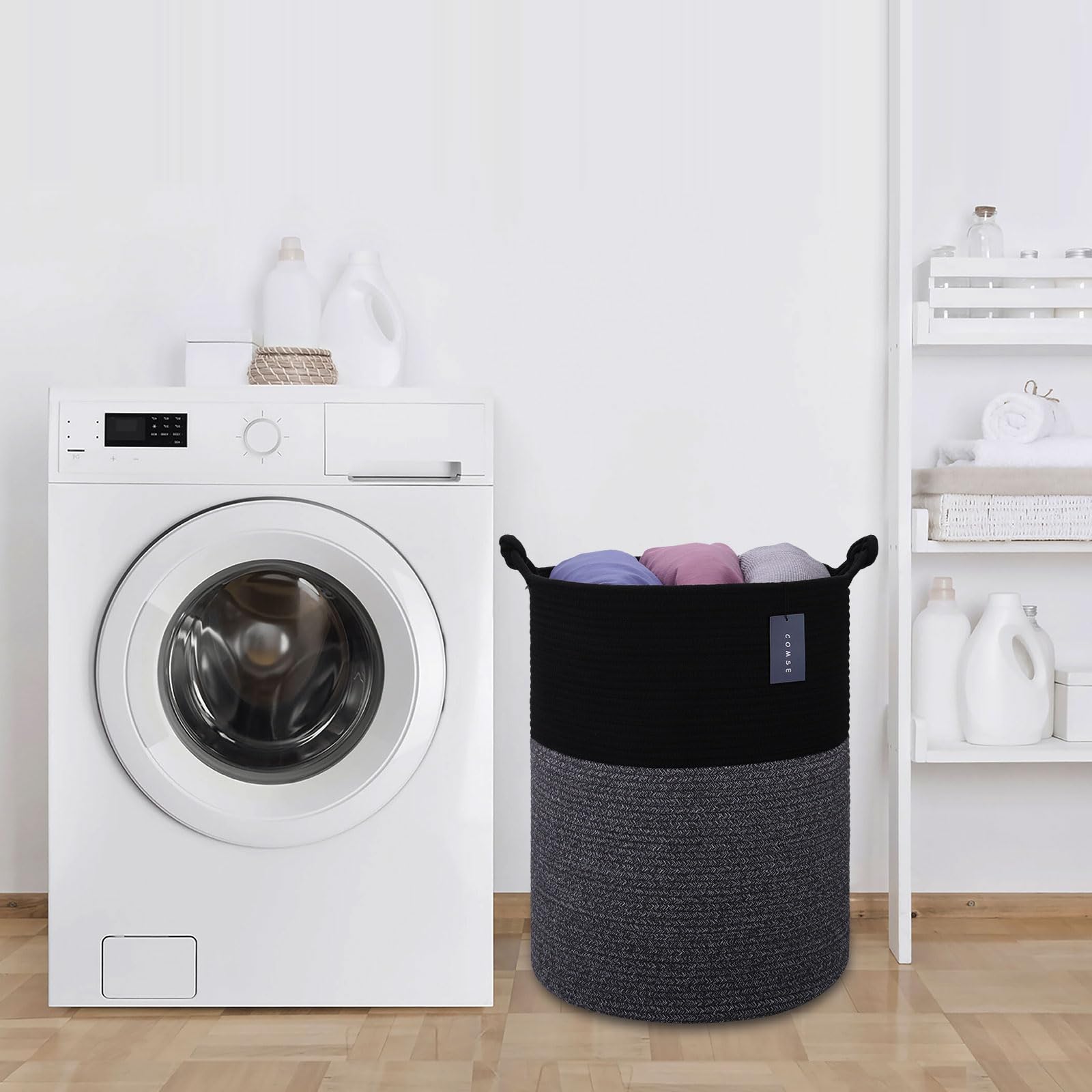 Tall Woven Blanket & Laundry Basket