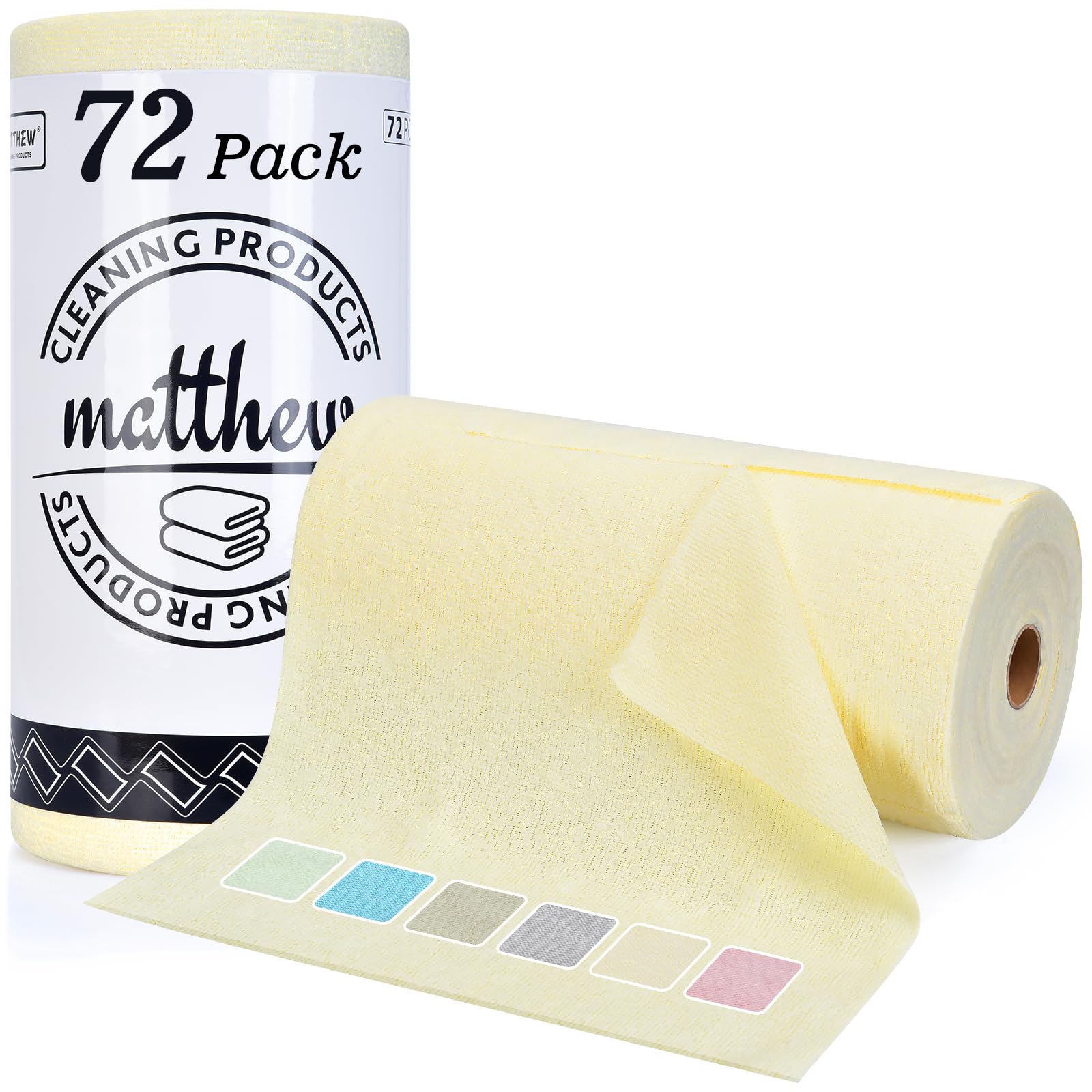 Matthew Microfiber Cleaning Cloth Roll 72Pack (72 Count)