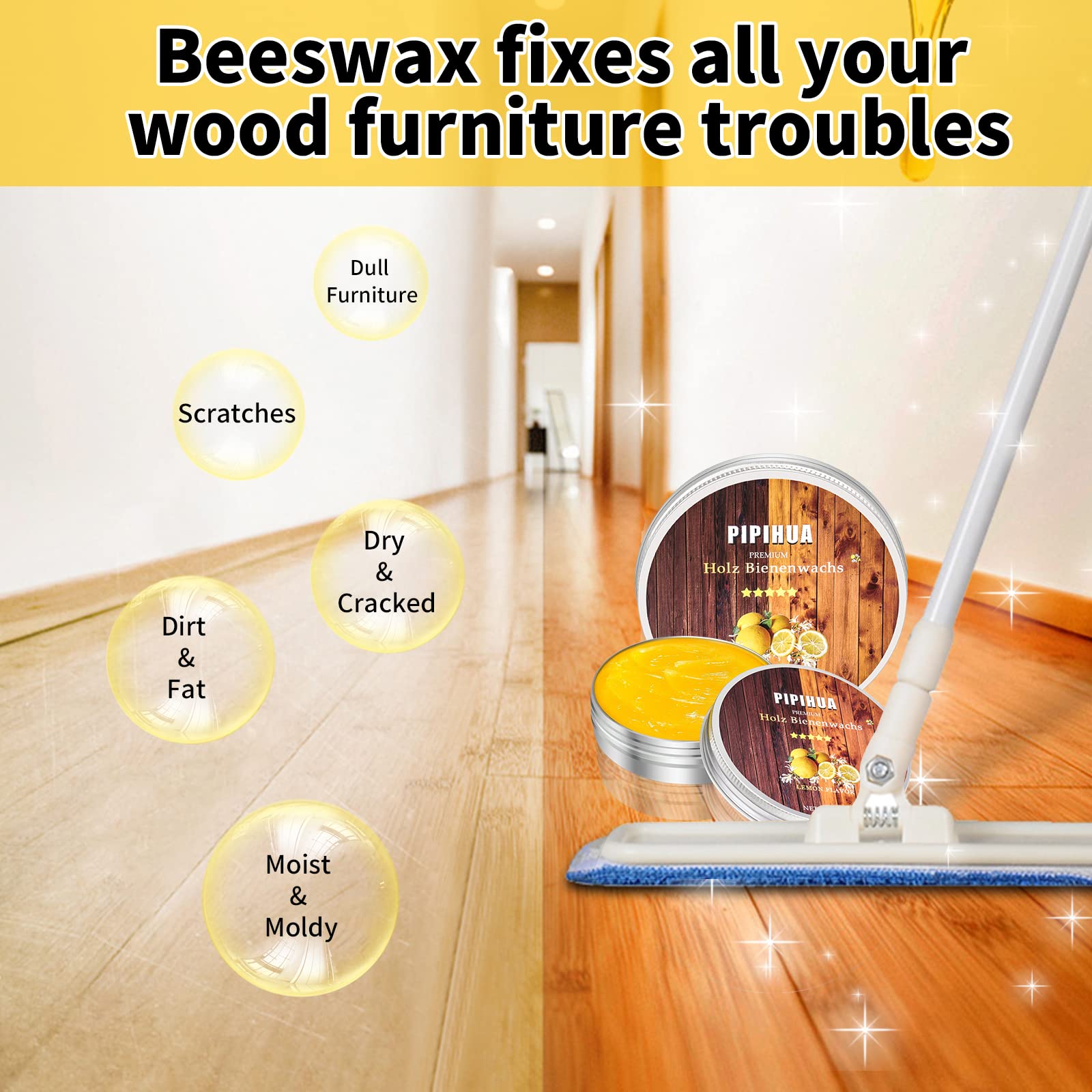 Beeswax Polish and Conditioner for Wood Furniture (7.05 Ounce)