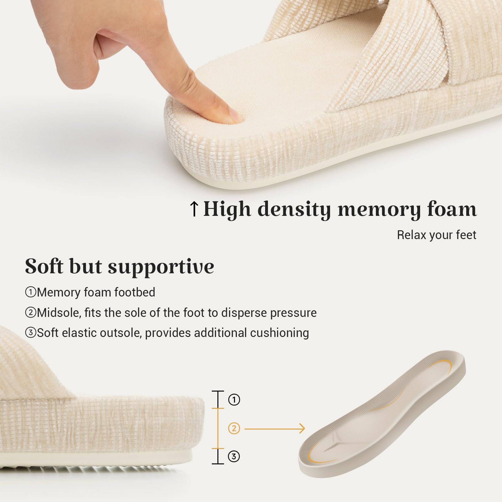 Slippers for Women Memory Foam House Bedroom Bow Crossbands Pearlescent Slipper Shoes Comfy Trendy Gift Slippers Beige Size 7 8 6.5
