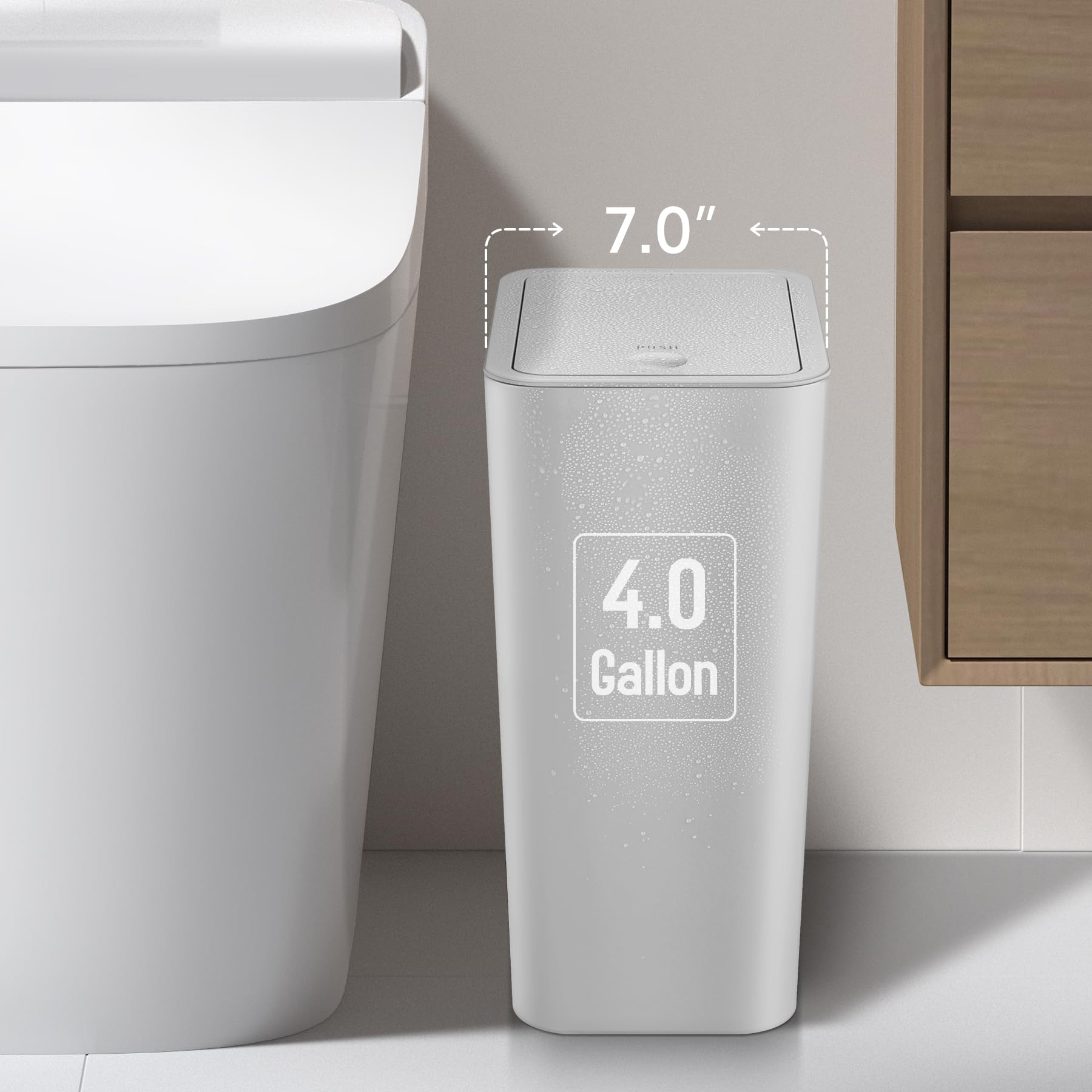 Bathroom Trash Can with Lid (2 Count)