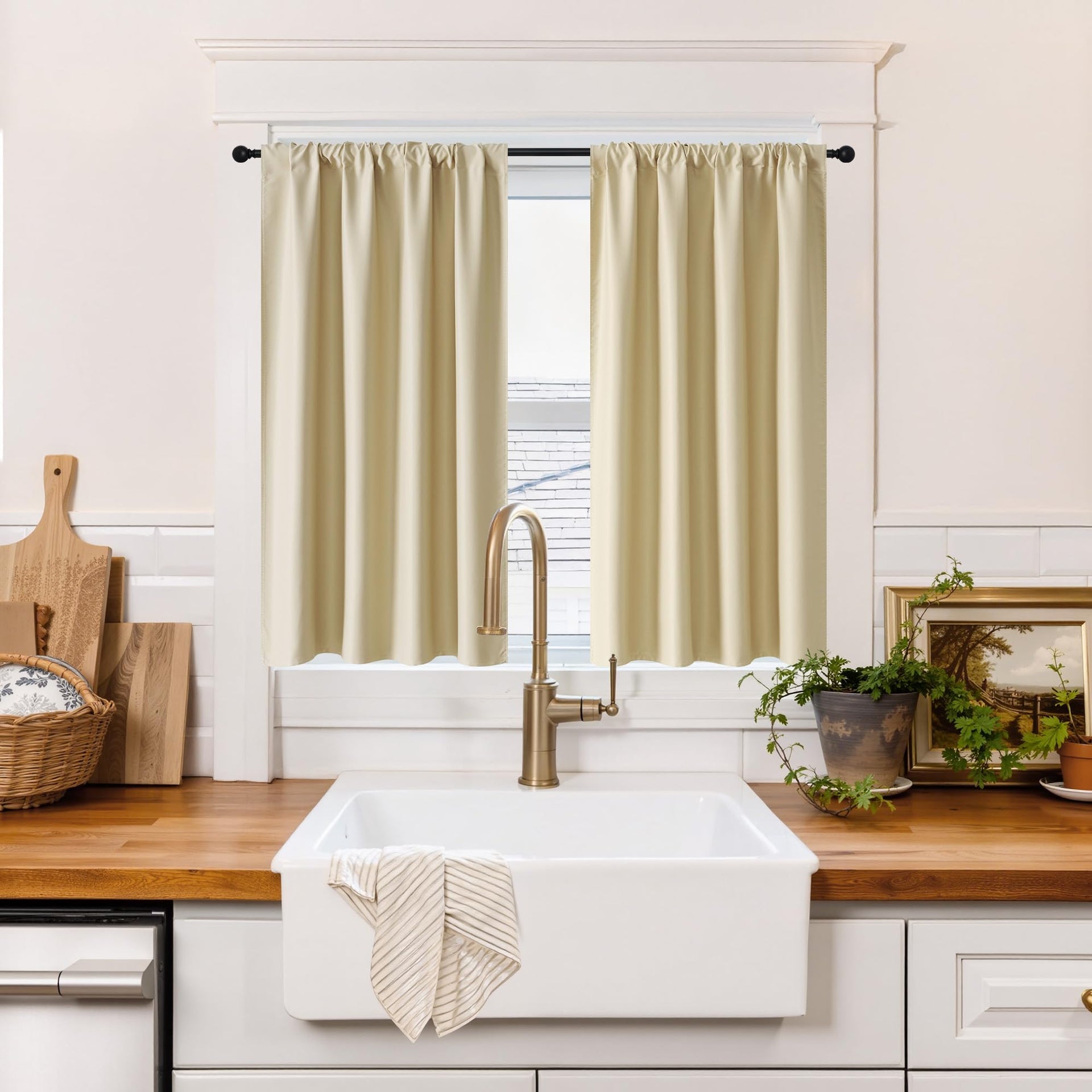 100% Blackout Short Curtains for Small Window (2 Count)