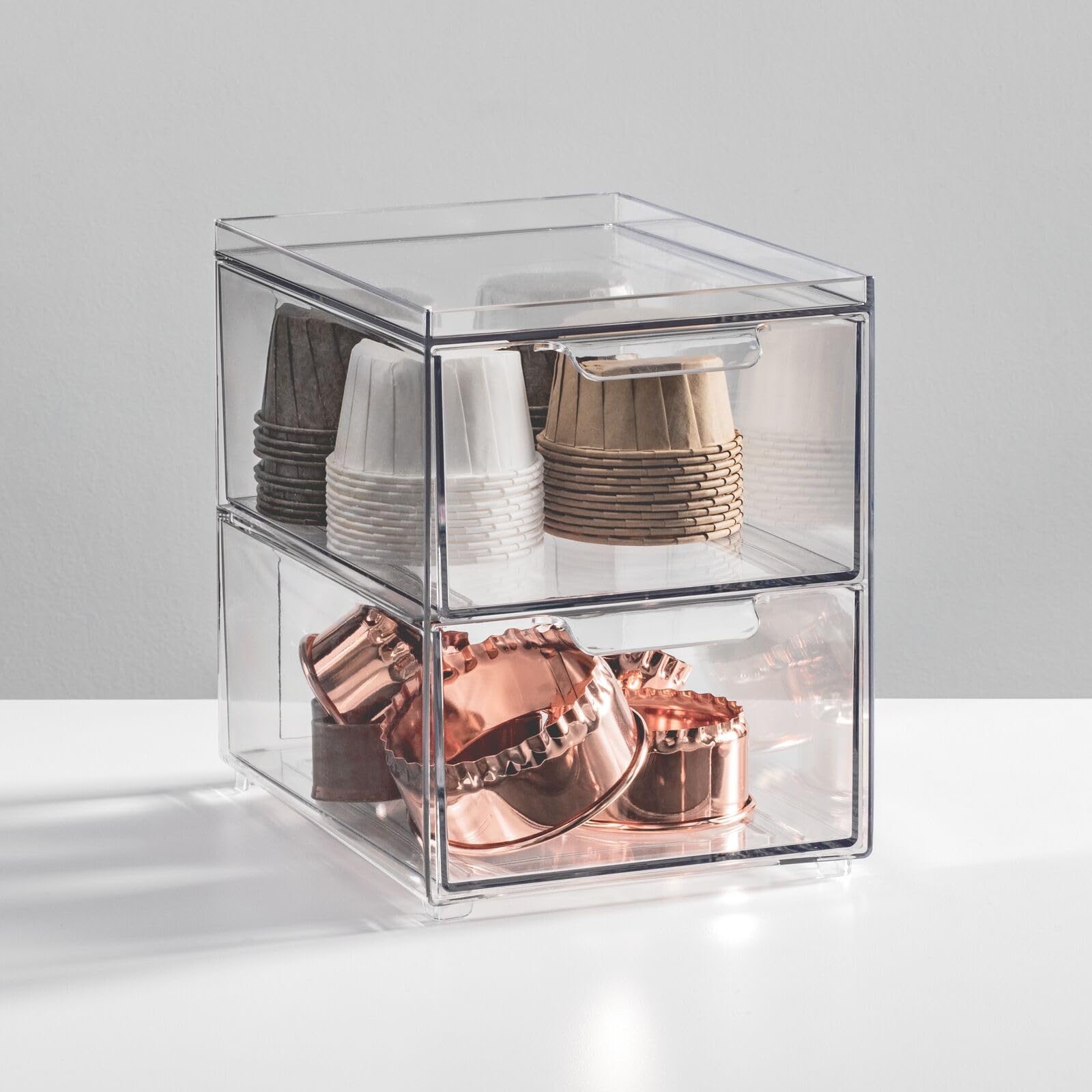 Stackable Storage Containers Box with 2 Pull