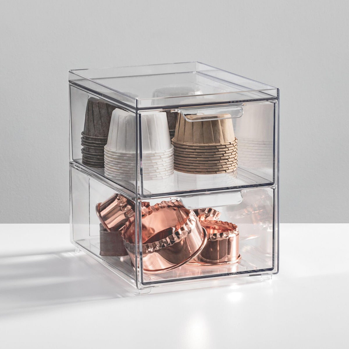 Stackable Storage Containers Box with 2 Pull