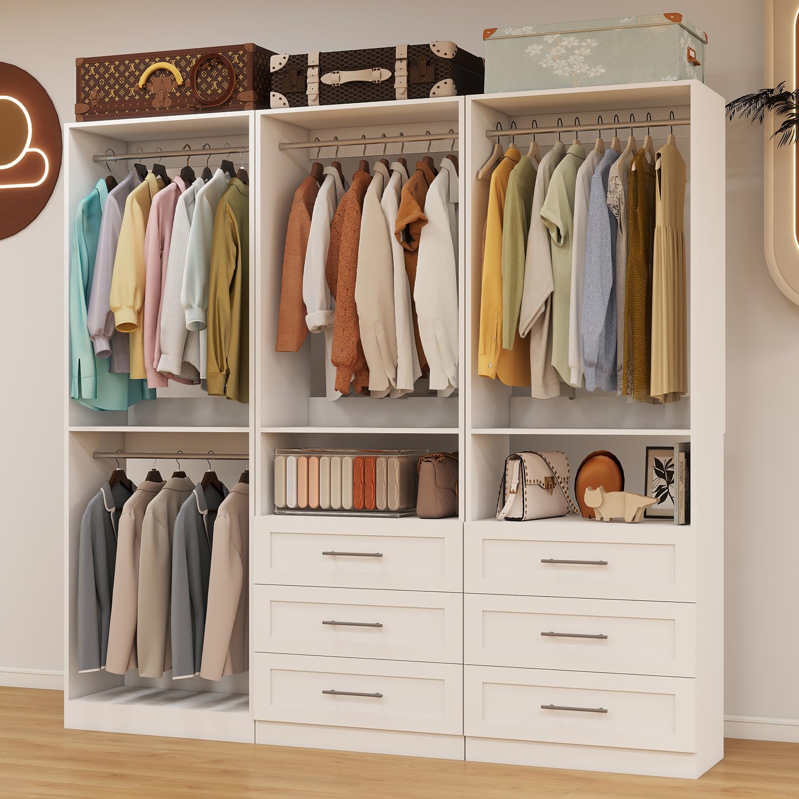 Closet System with with 6 Drawers (3 Count)