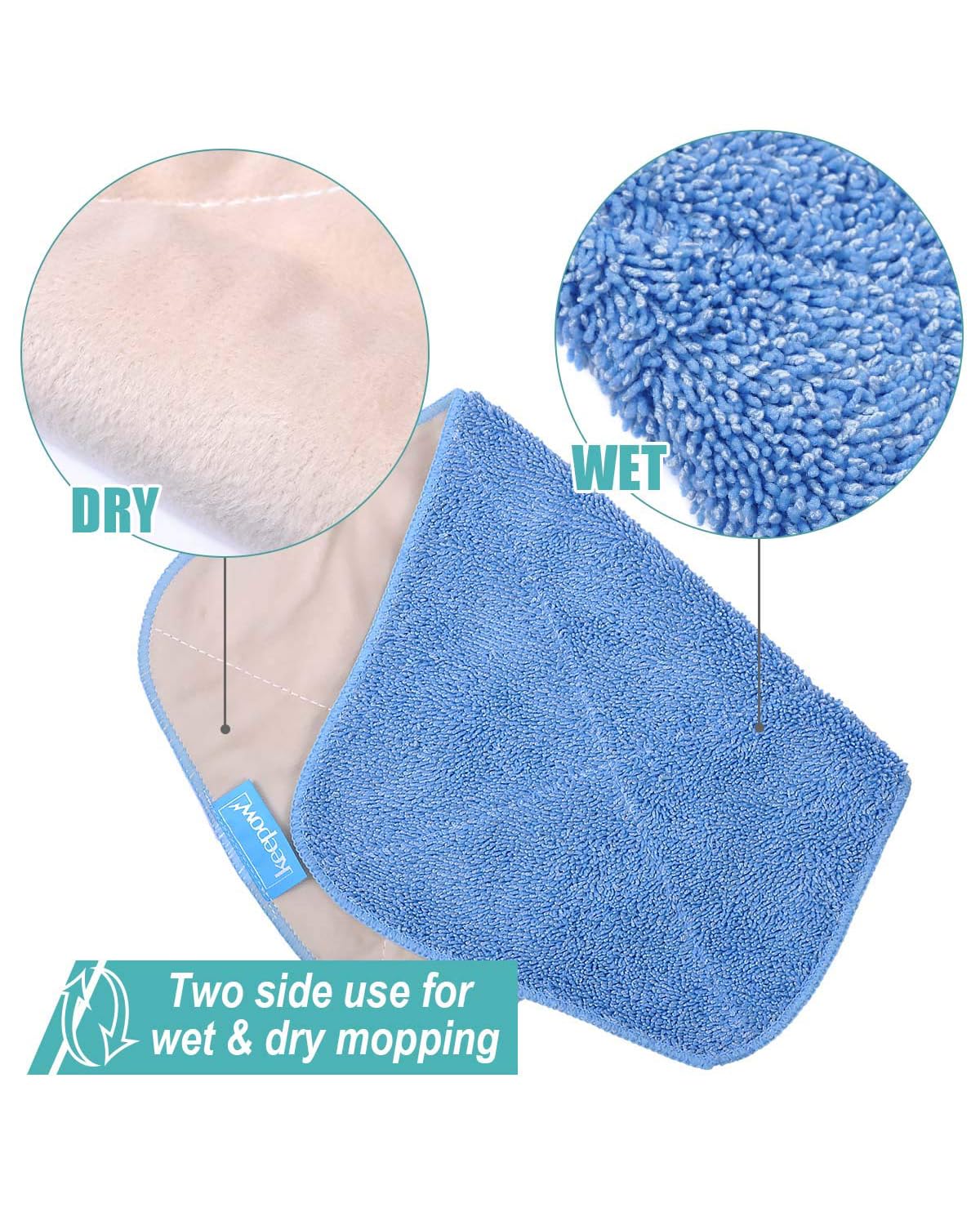 5 Pack Reusable Microfiber Mop Pads Compatible with MR.SIGA Mop (5 Count)
