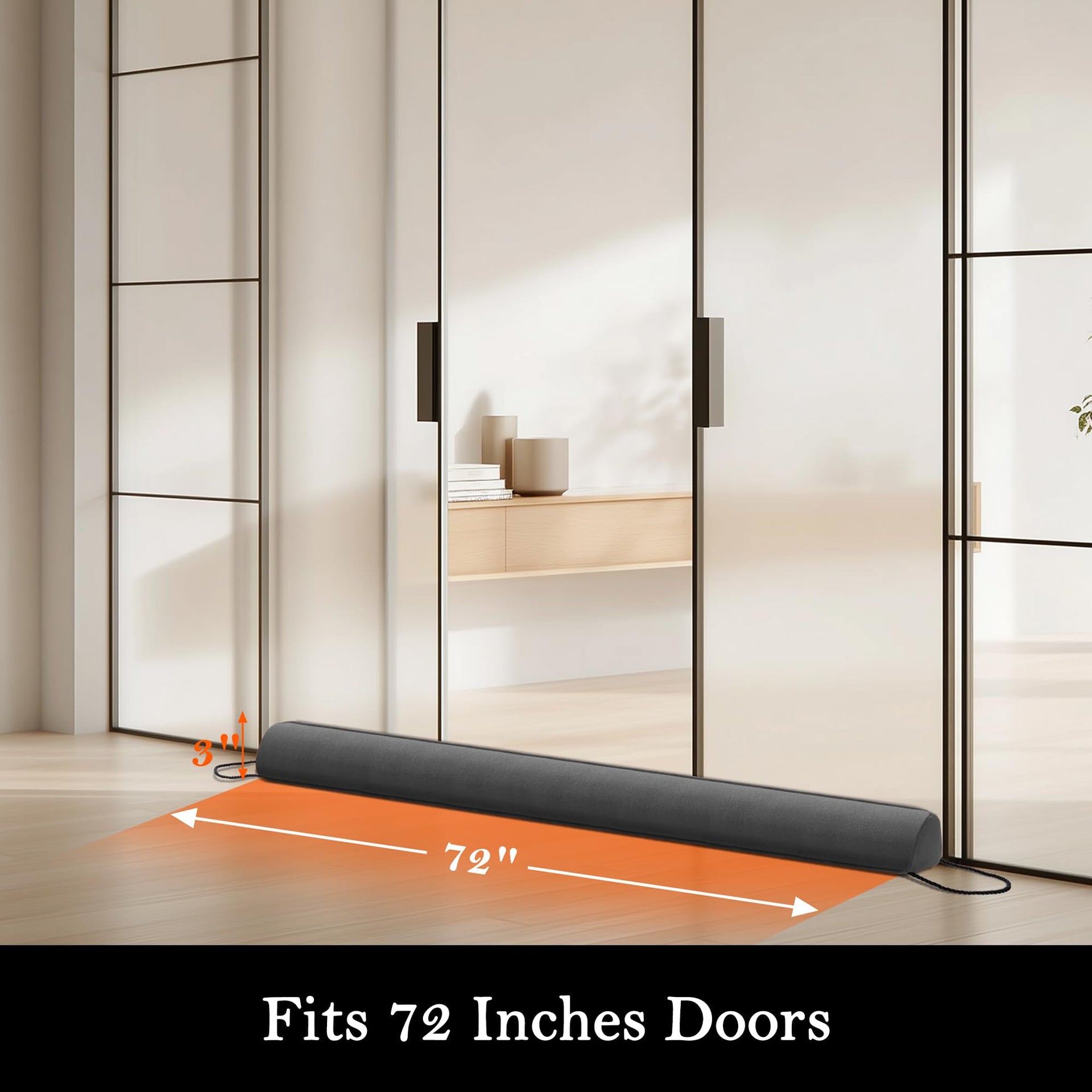 Door Draft Stopper with Removable Washable Cover