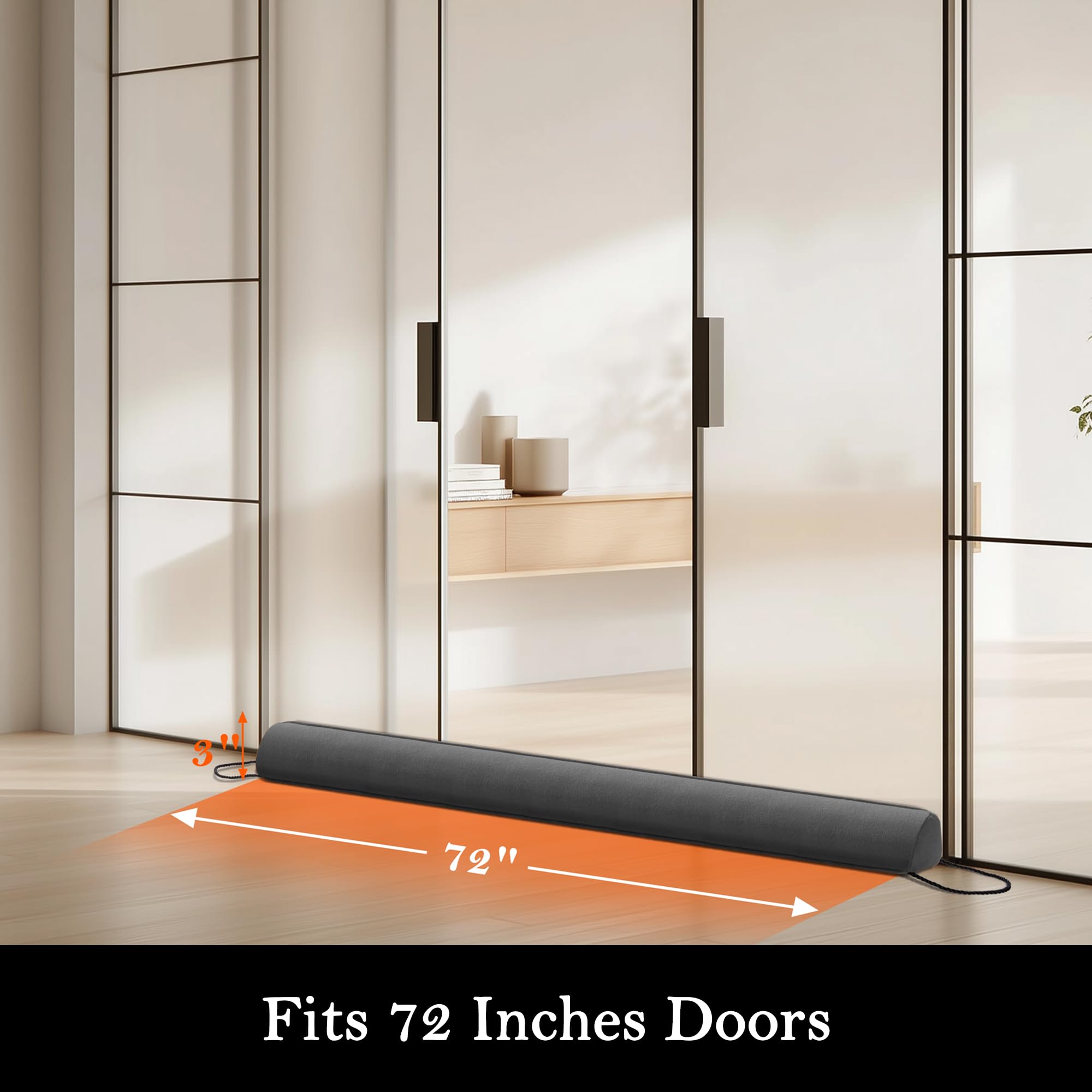 Door Draft Stopper with Removable Washable Cover