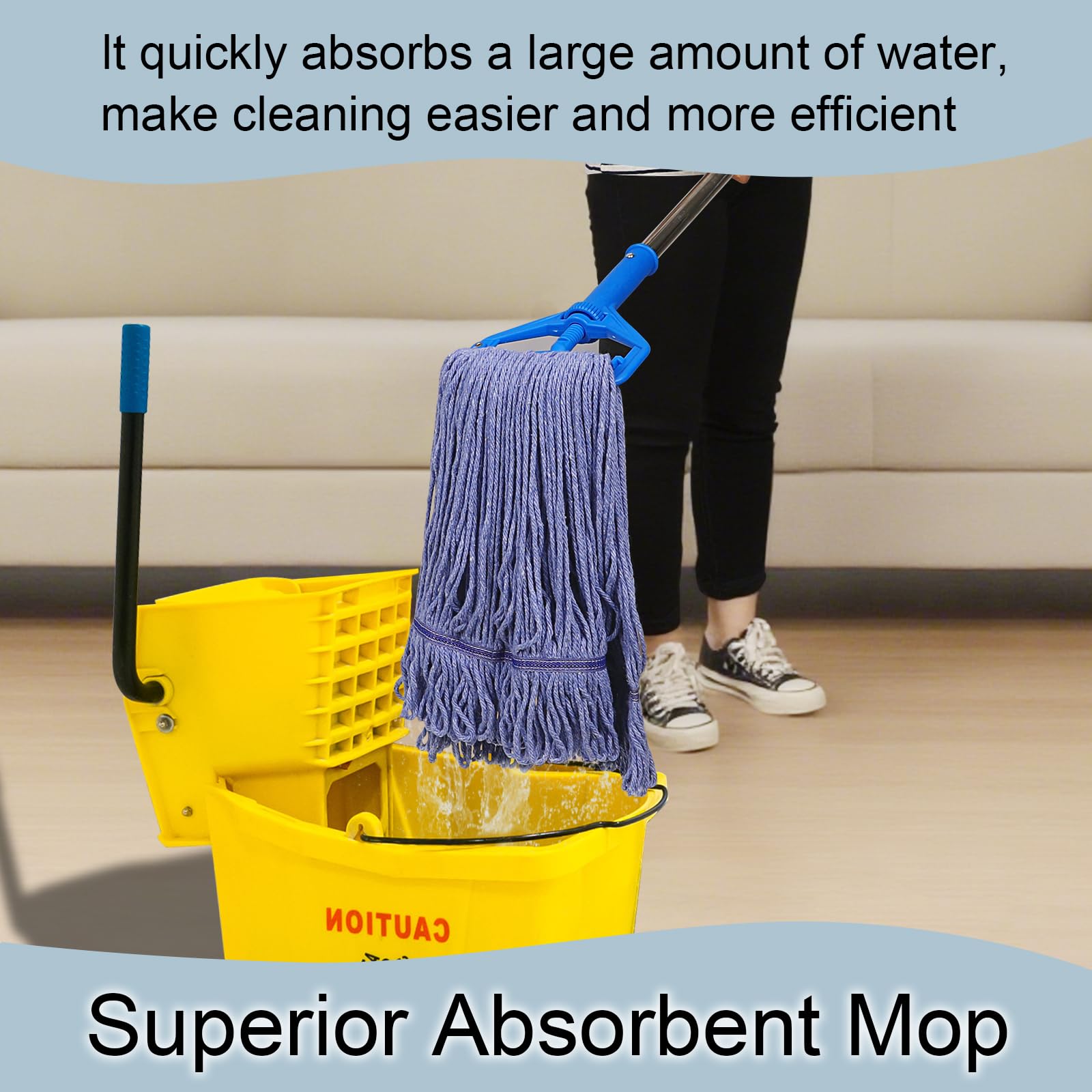 8 Pack Heavy Duty Mop Head Replacements (8 Count)