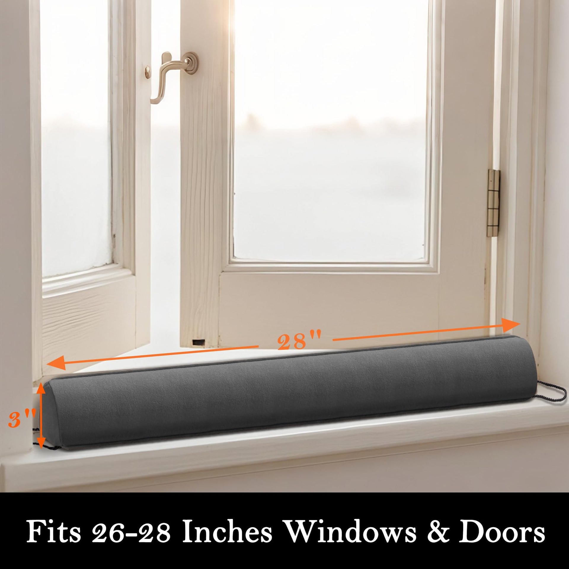 Door Draft Stopper with Removable Washable Cover