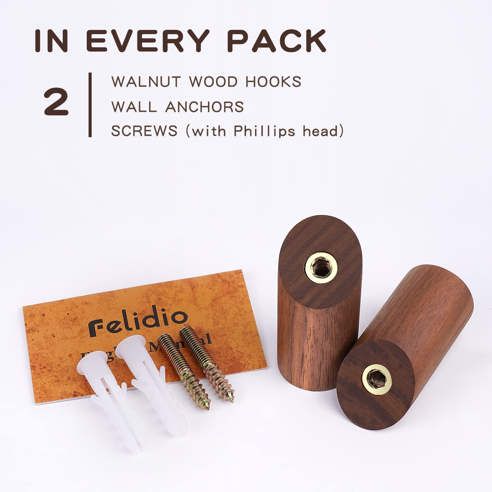 Wooden Wall Hooks (2 Count)