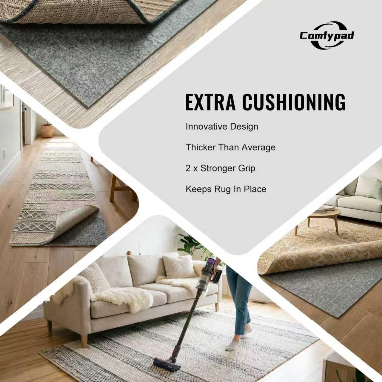 Felt Rug Pad 6 x 9 Ft Rubber Non