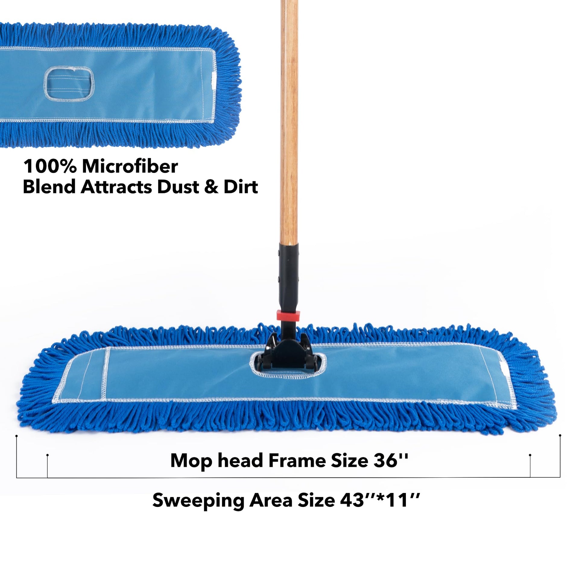 Matthew 36'' Microfiber Loop Dust Mop Washable Commercial&Residential Heavy Duty Mop Head Replacement Premium Absorbent Industrial Dust Mop Refill Pads for Hardwood (6 Count) - ModHome Supplies