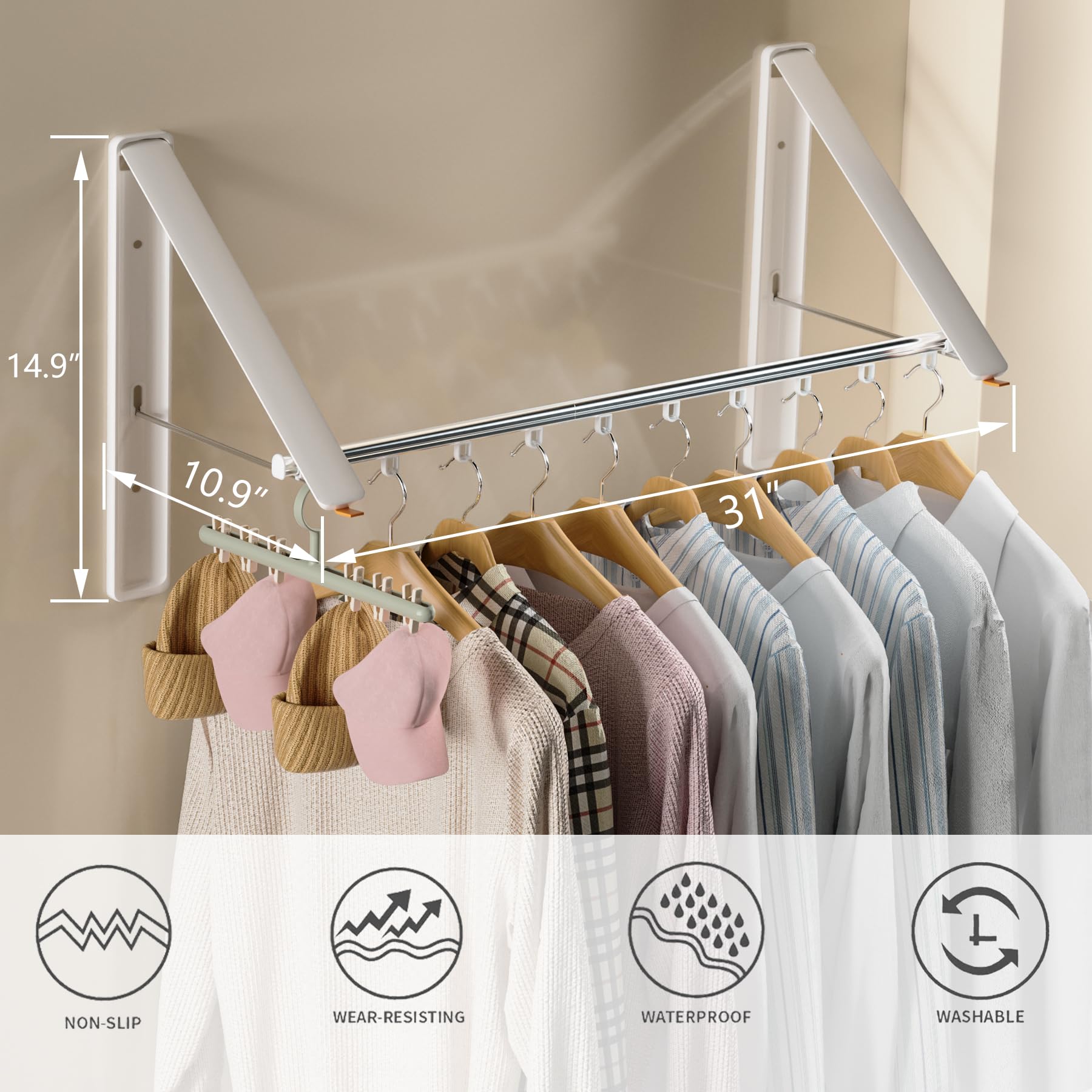 Clothes Drying Rack with Rod (2 Count)