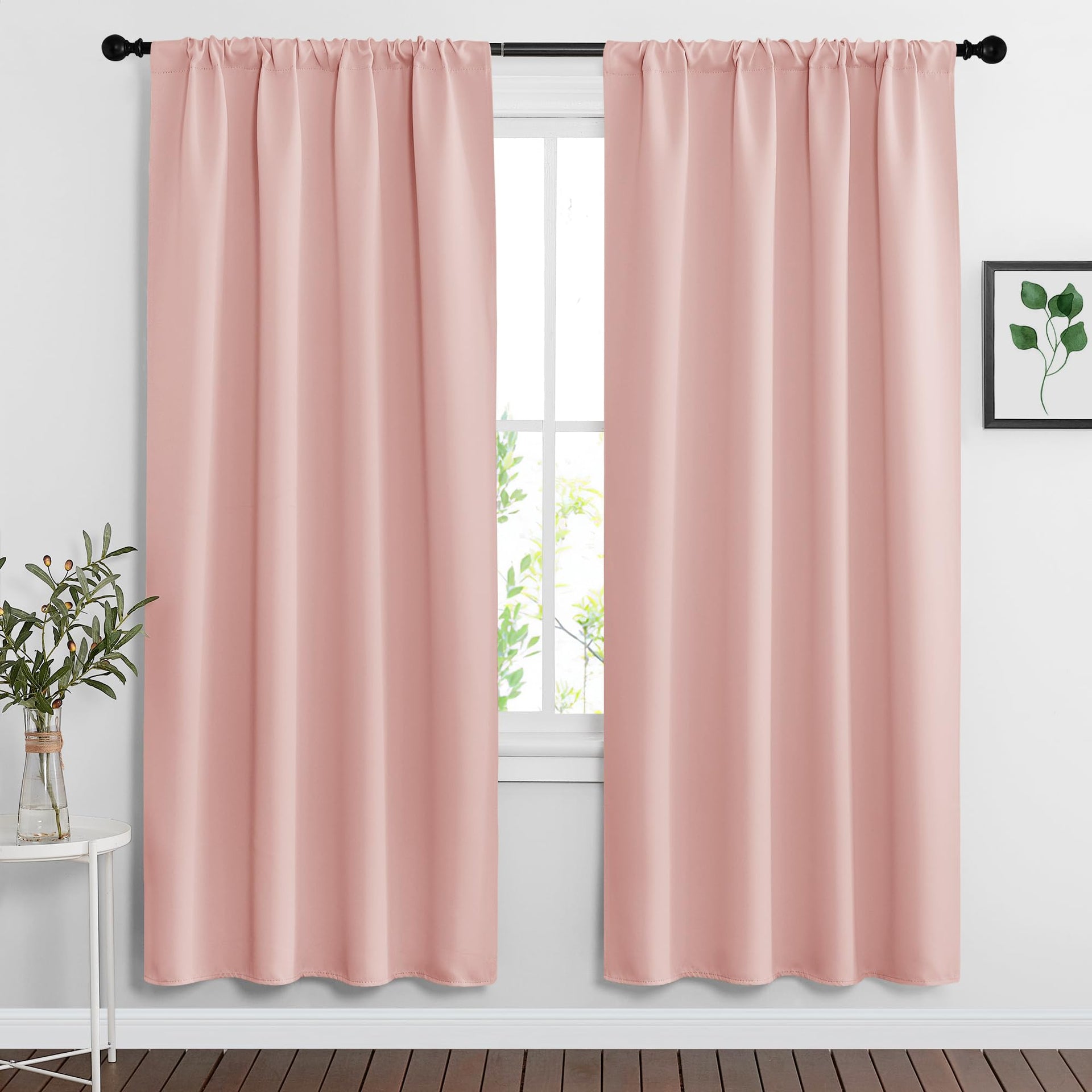 Blackout Curtains for Bedroom Living Room Nursery 63 inches Long (2 Count)