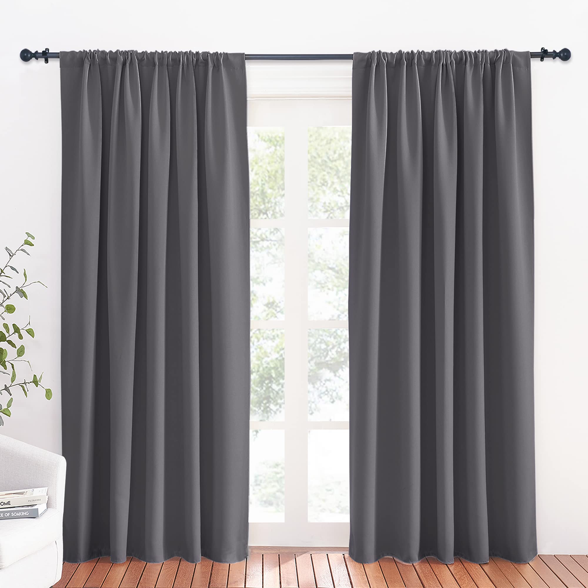 Large Blackout Curtains for Bedroom Living Room 84 inches Long (2 Count)