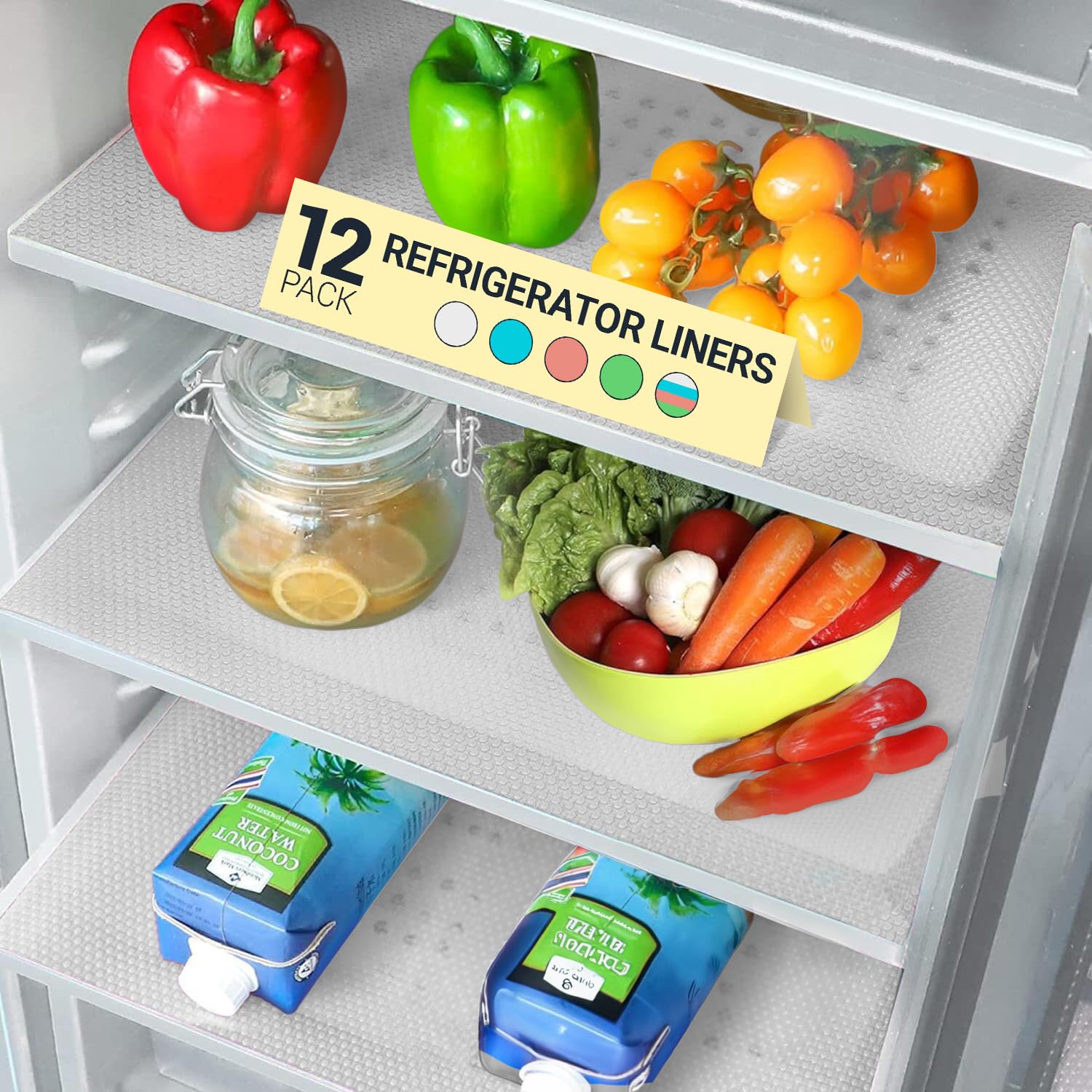 Refrigerator Liners for Shelves (12 Count)