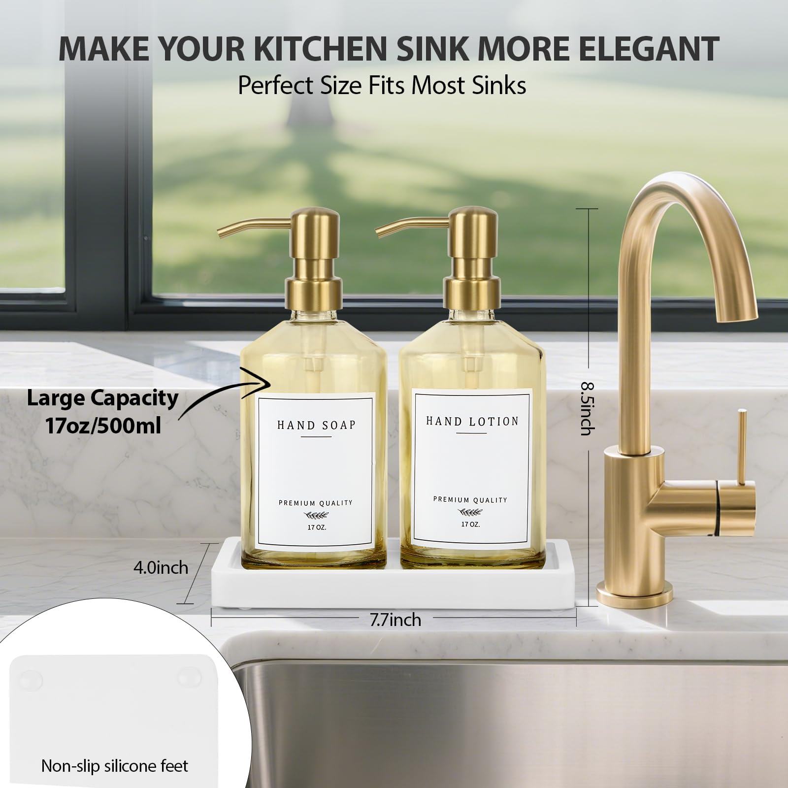 Dish Soap Dispenser for Kitchen (2 Count)