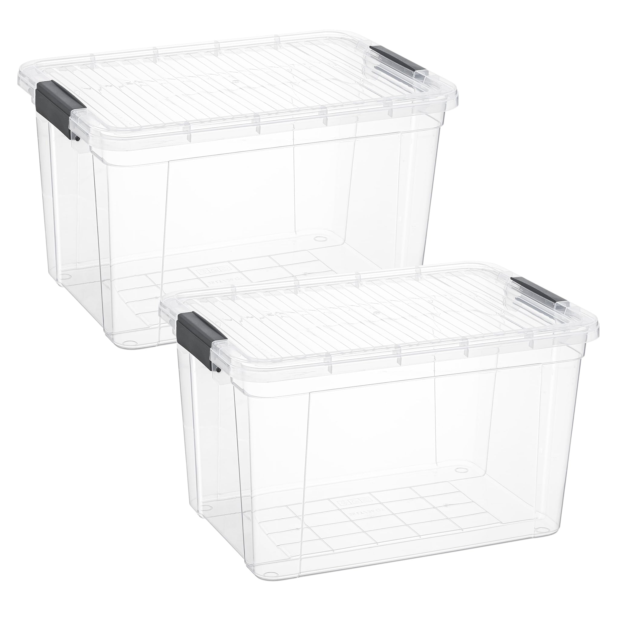 Clear Storage Boxes with Lids (2 Count)