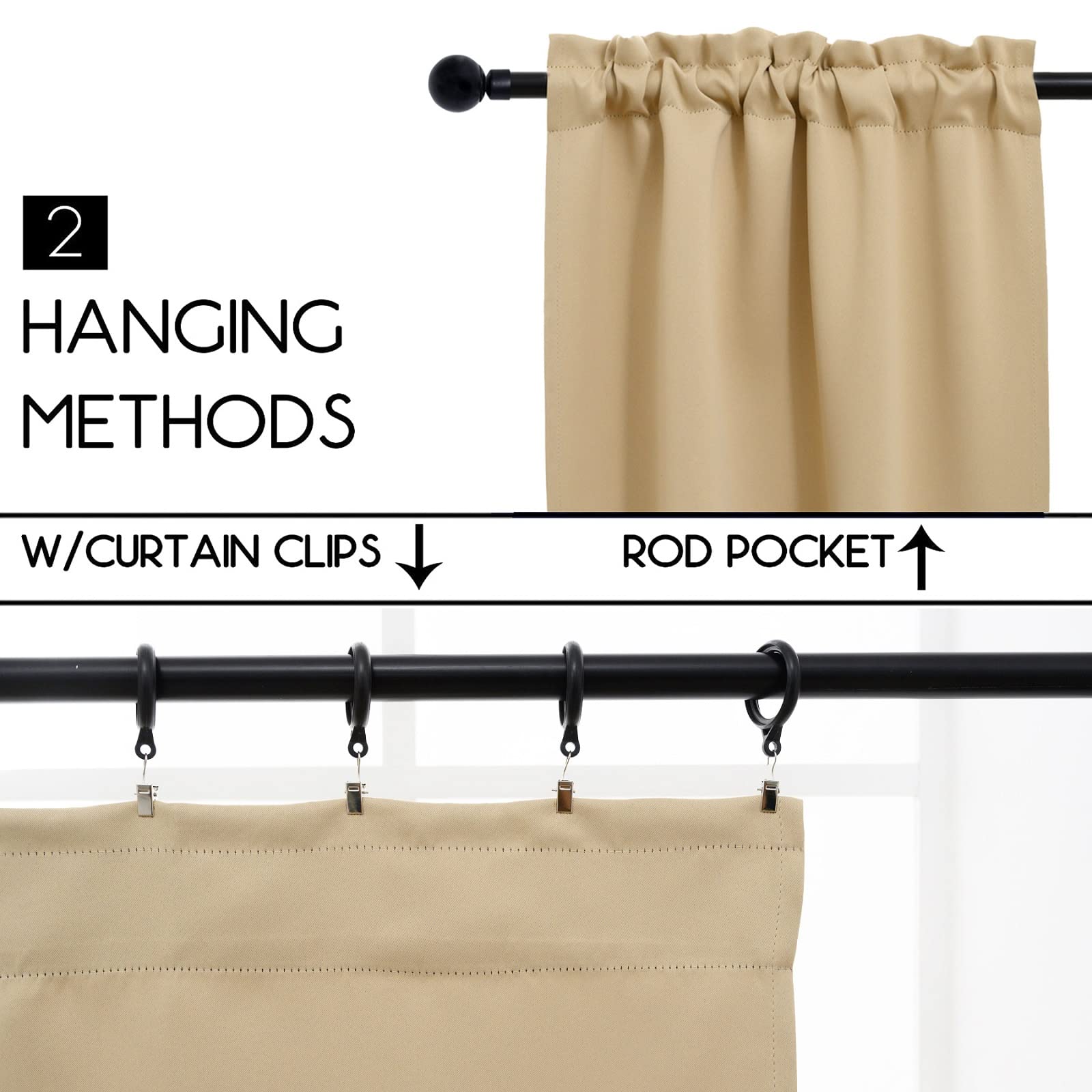 Cafe Kitchen Curtains 36 Inches Long 2 Panels