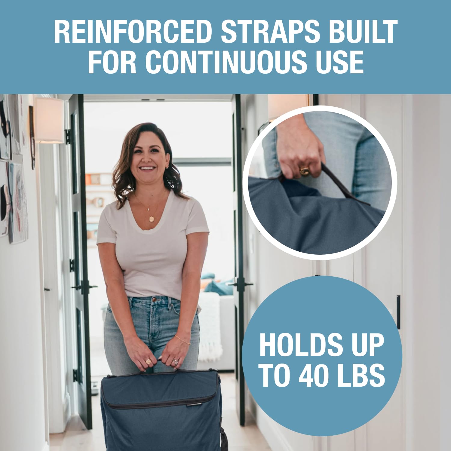 Hanging Laundry Hamper Bag with Over the Door Hooks