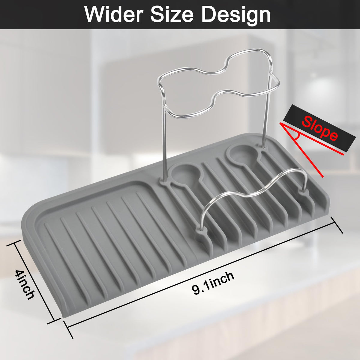 Dish Brush Holder Sponge Holder for Kitchen Sink Caddy Gray
