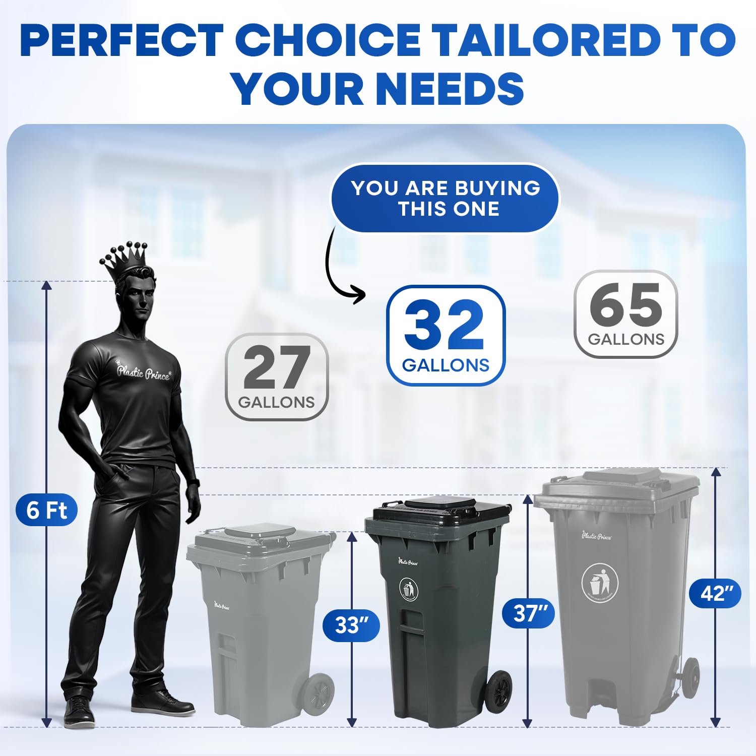 32 Gallon Trash Can with Wheels Outdoor Trash Can with Lid Heavy