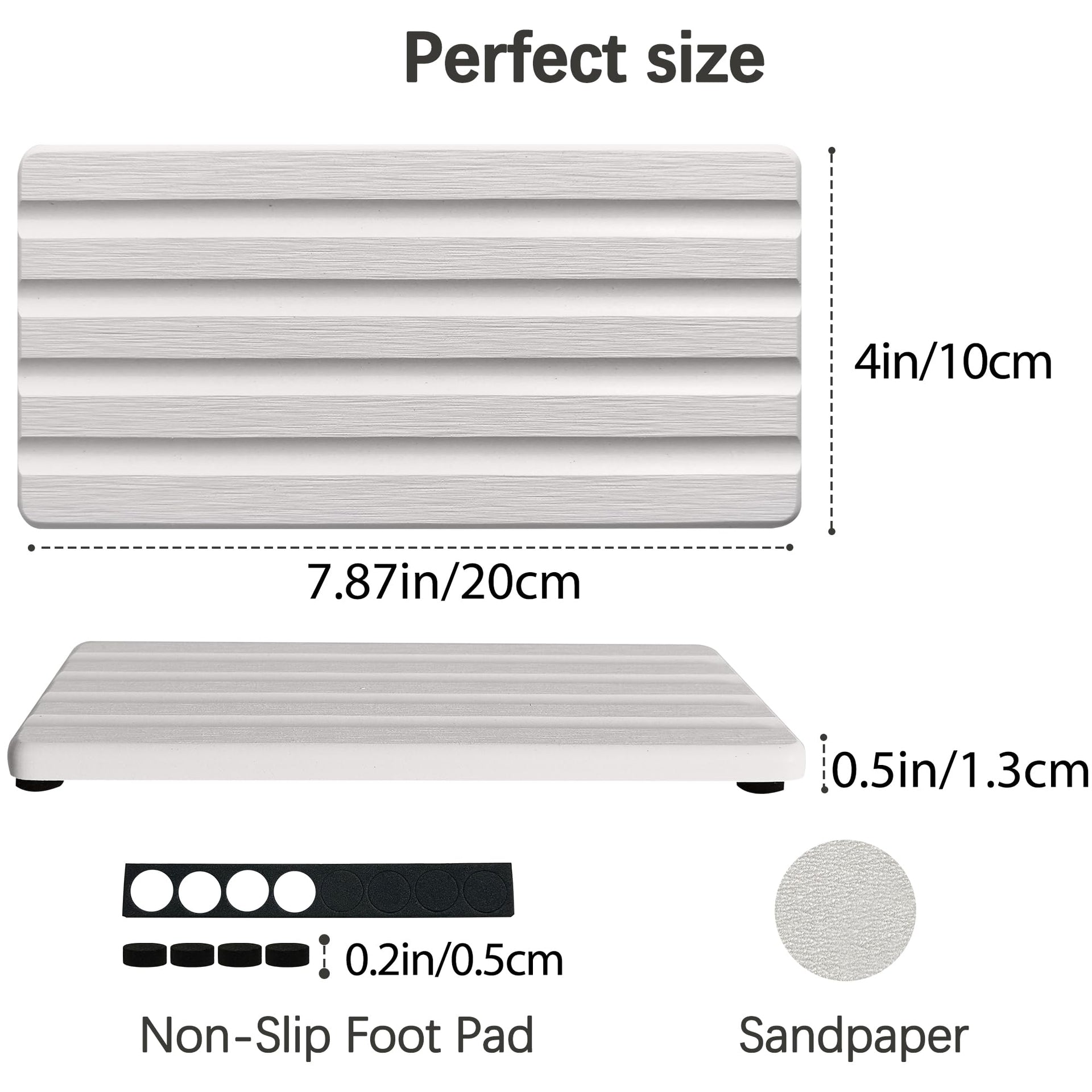Diatomite Soap Dish Holder Water Absorbing Stone Tray Bathroom Countertop (2 Count)