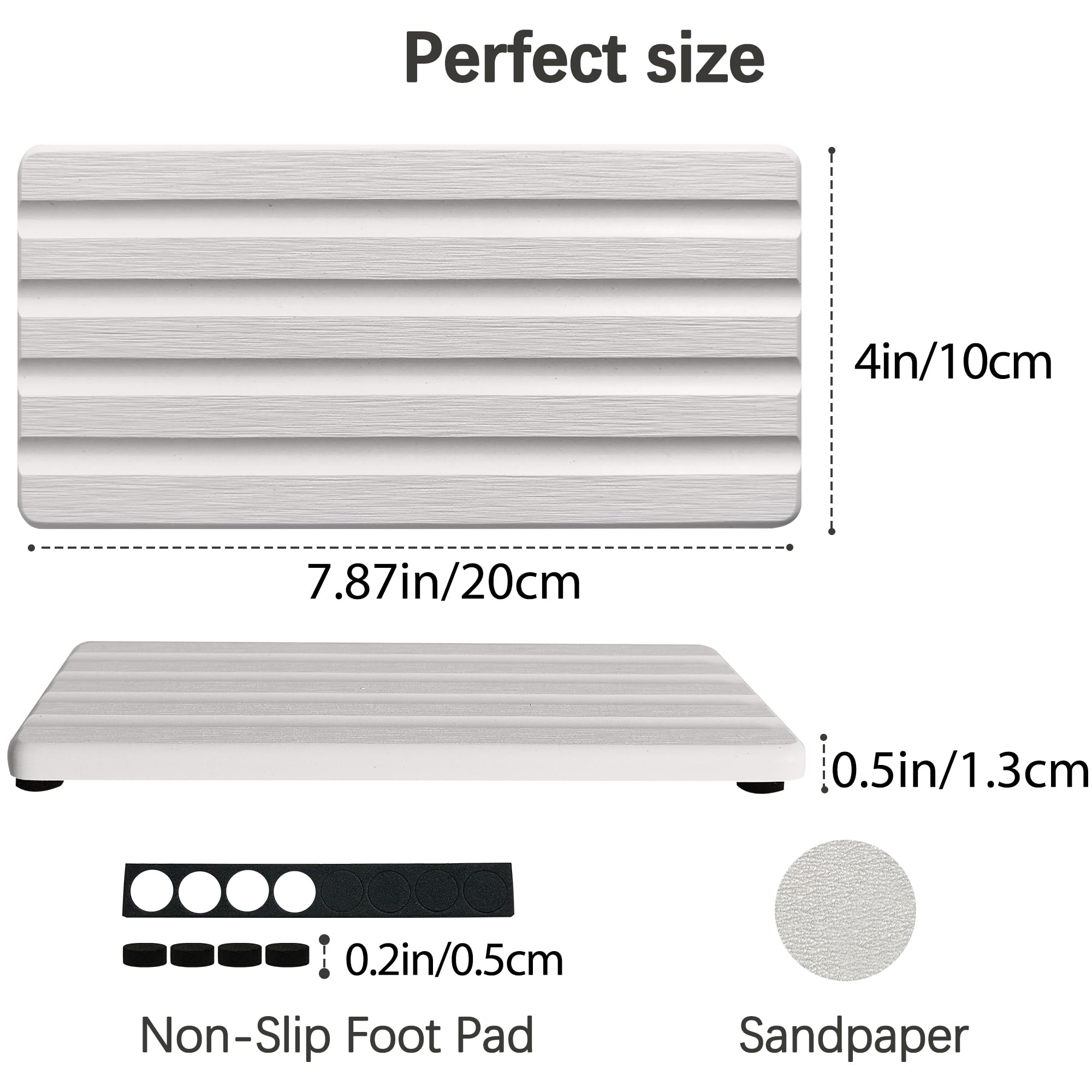 Diatomite Soap Dish Holder Water Absorbing Stone Tray Bathroom Countertop (2 Count)