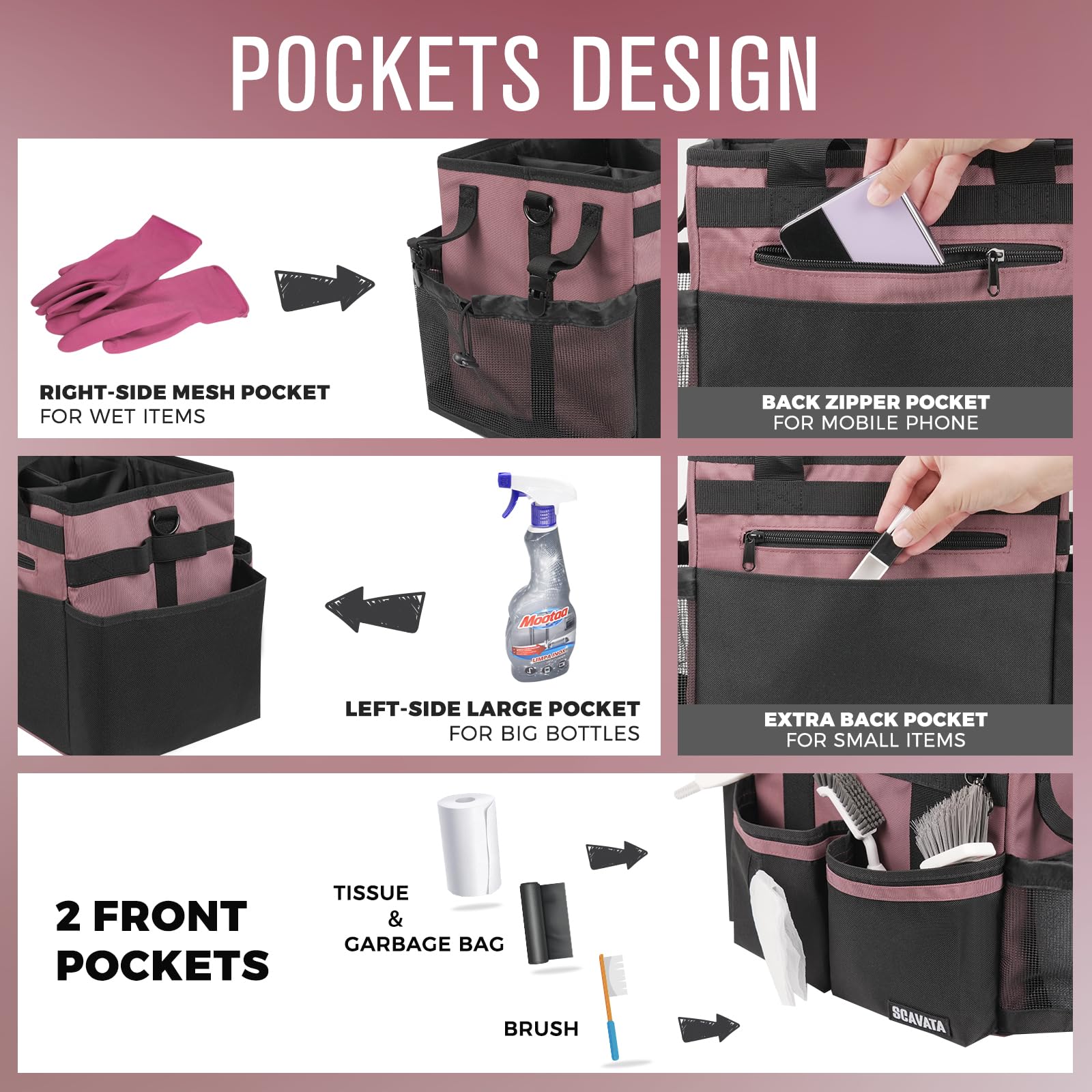 Compact Wearable Cleaning Caddy with Handle & Shoulder Straps