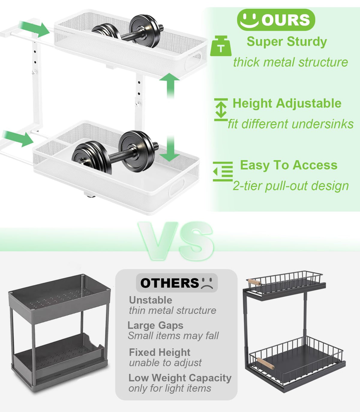 Under Sink Organizer 2 Pack