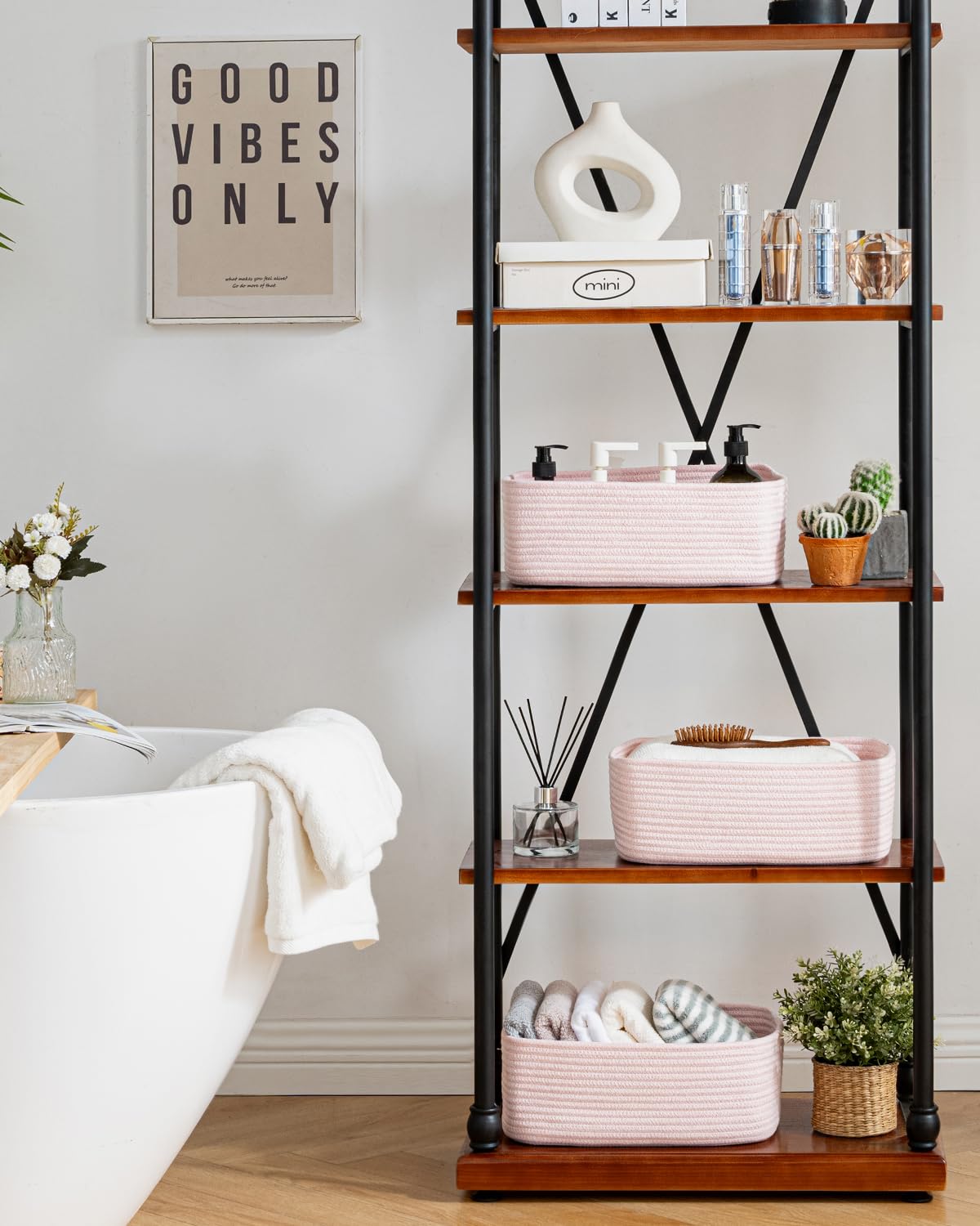 Small Woven Storage Basket for Organizing (3 Count)