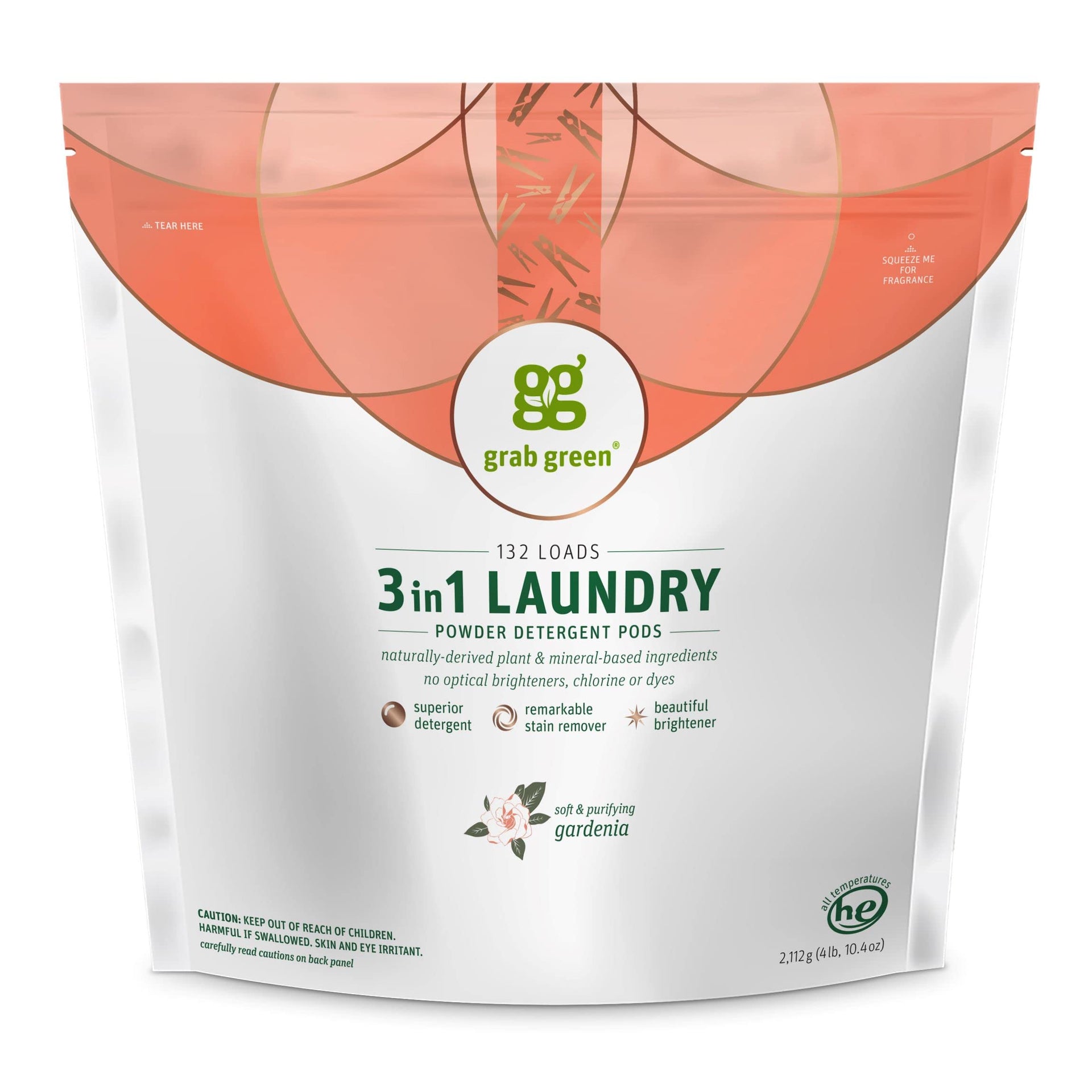 3-in-1 Laundry Detergent Pods, Gardenia, 132 Loads (132 Count)