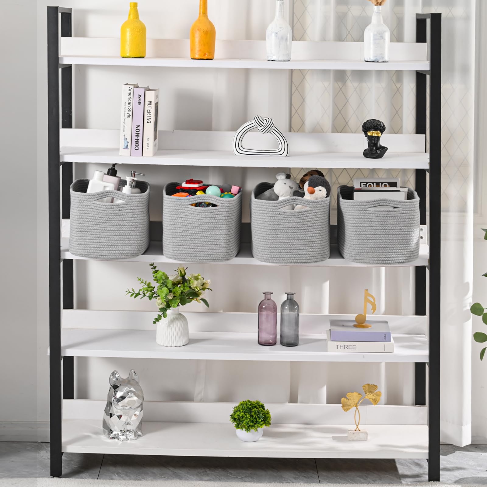 Storage Baskets for Organizing & Shelves (4 Count)