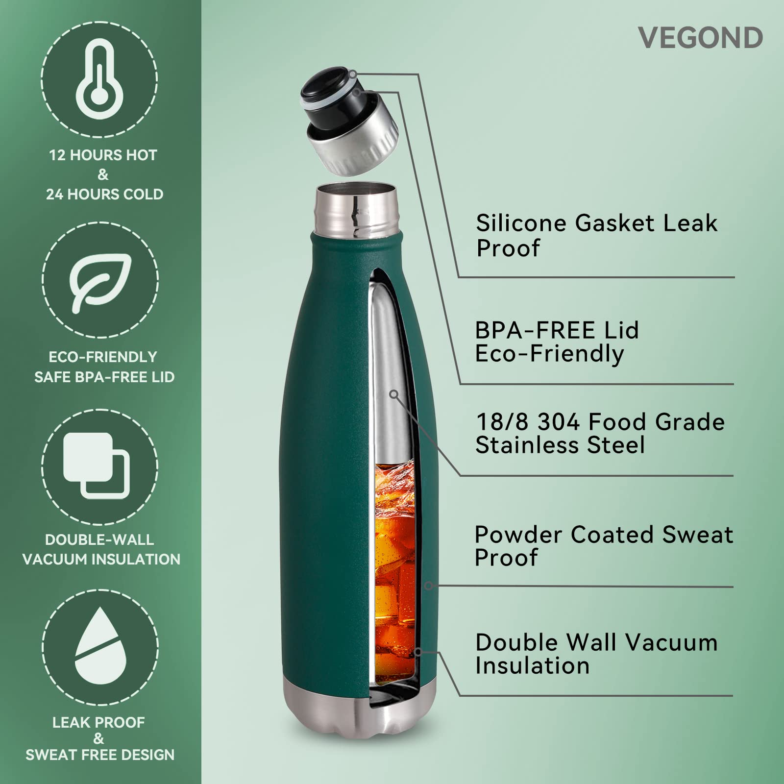 17oz Stainless Steel Water Bottles Bulk