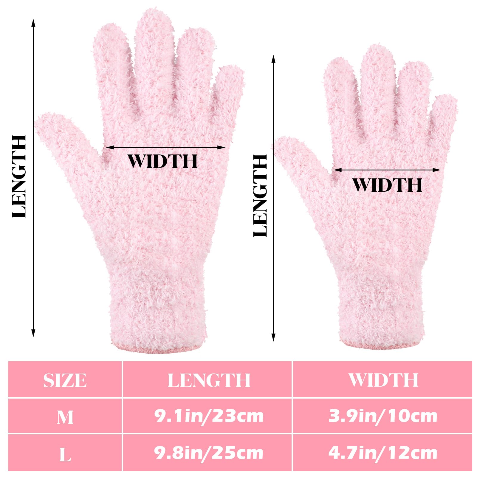4 Pairs Microfiber Dusting Gloves Washable Reusable Cleaning Gloves Mittens for Plants House Cleaning Car Blinds
