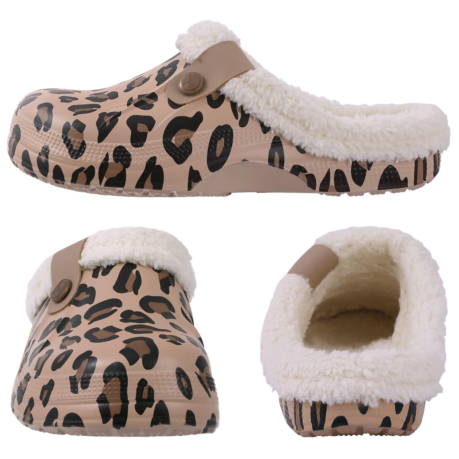 Fur Lined Clogs for Women & Men Fuzzy Slippers with Memory Foam