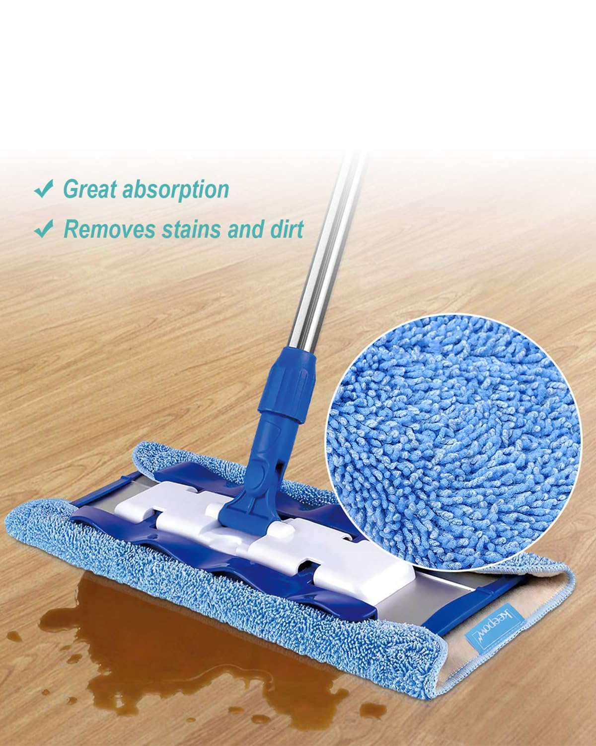 5 Pack Reusable Microfiber Mop Pads Compatible with MR.SIGA Mop (5 Count)
