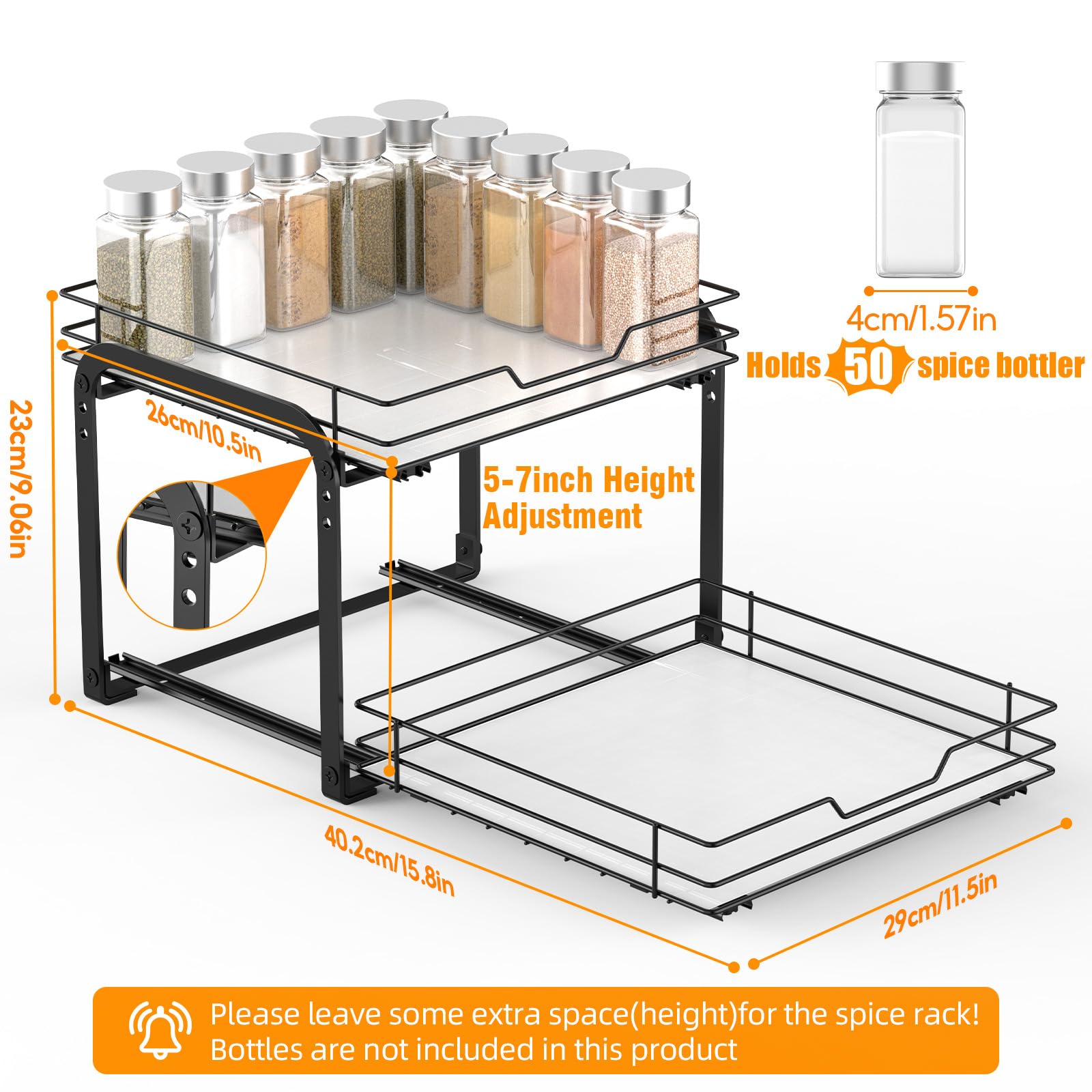Pull Out Spice Rack Organizer for Cabinet