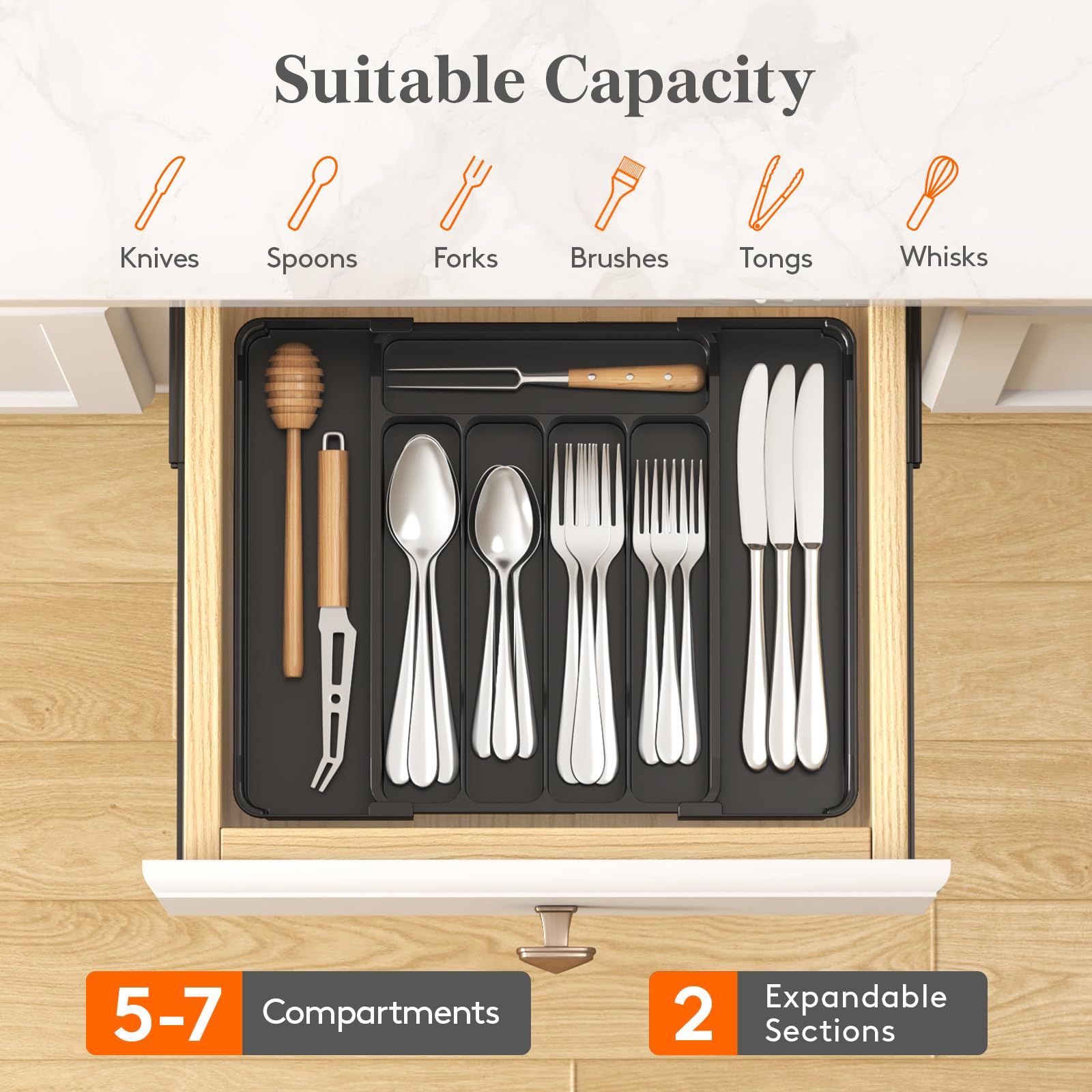 Silverware Organizer for Drawer