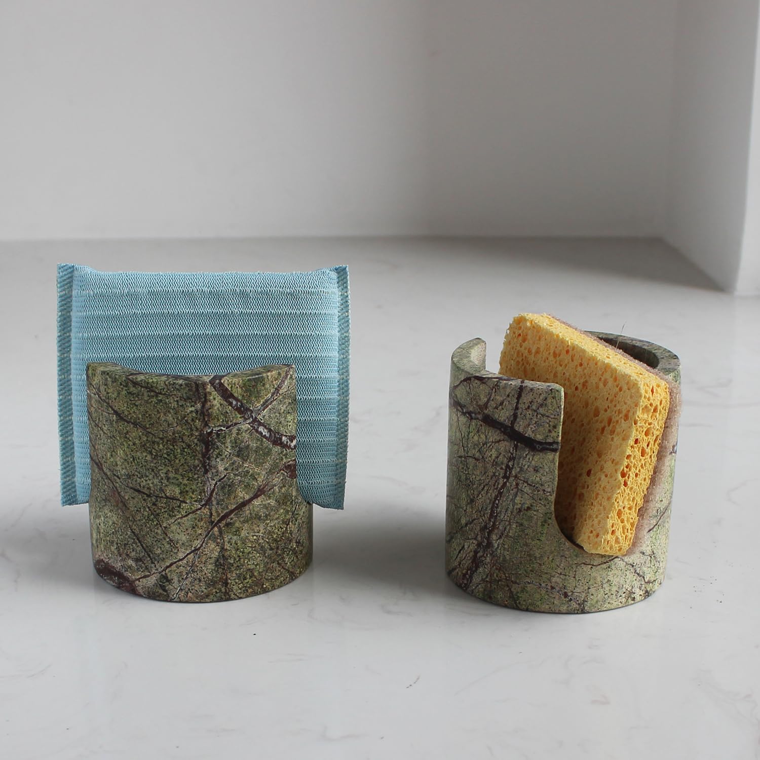 Natural Marble Travertine Sponge Holder for Kitchen Counter