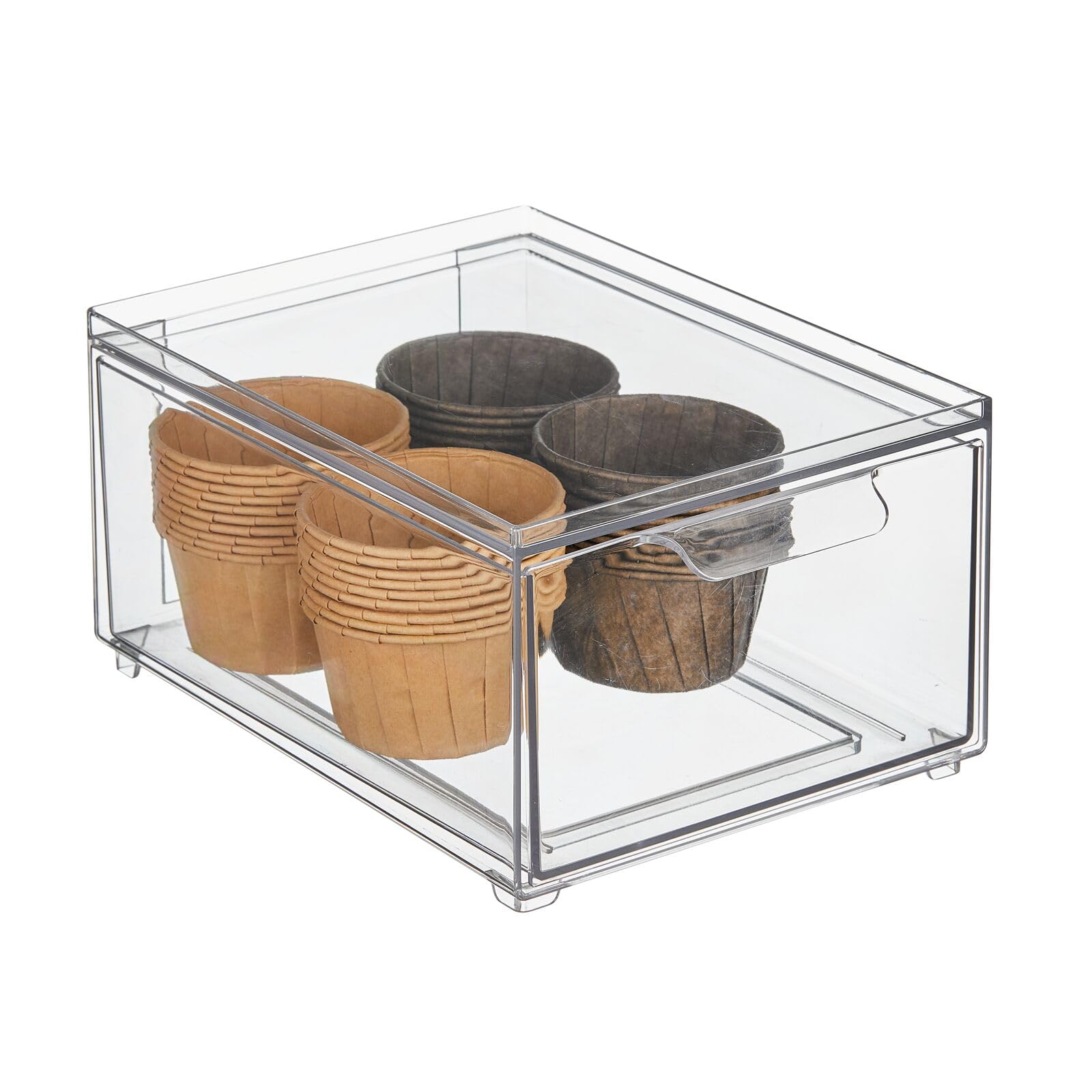 Stackable Storage Containers Box with Pull (2 Count)