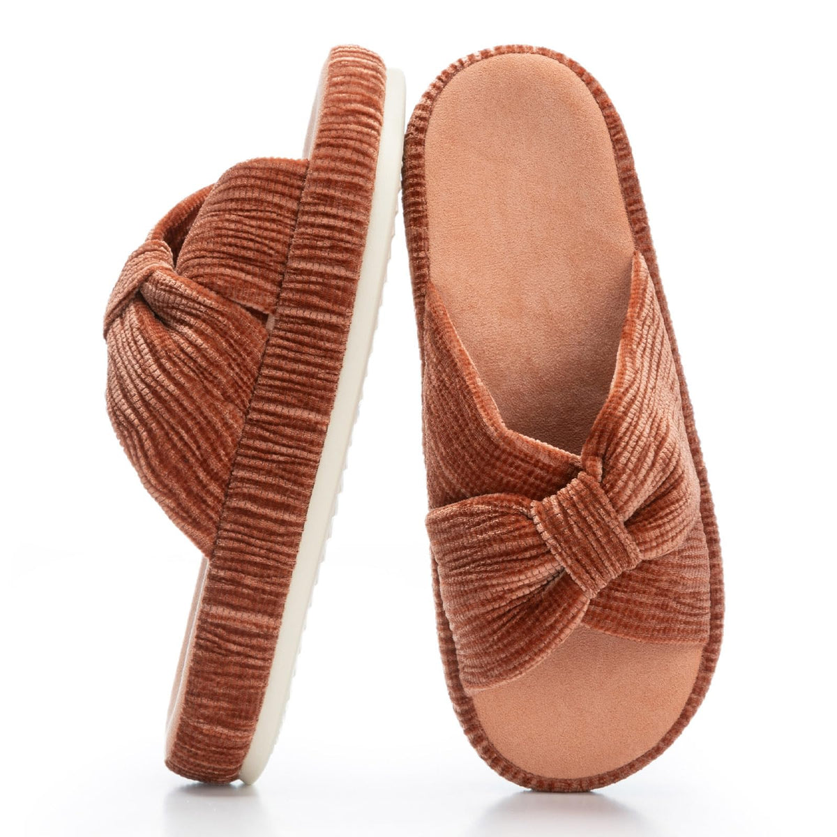 Slippers for Women Memory Foam House Bedroom Bow Crossbands Pearlescent Slipper Shoes Comfy Trendy Gift Slippers Orange Size 11 12 10.5