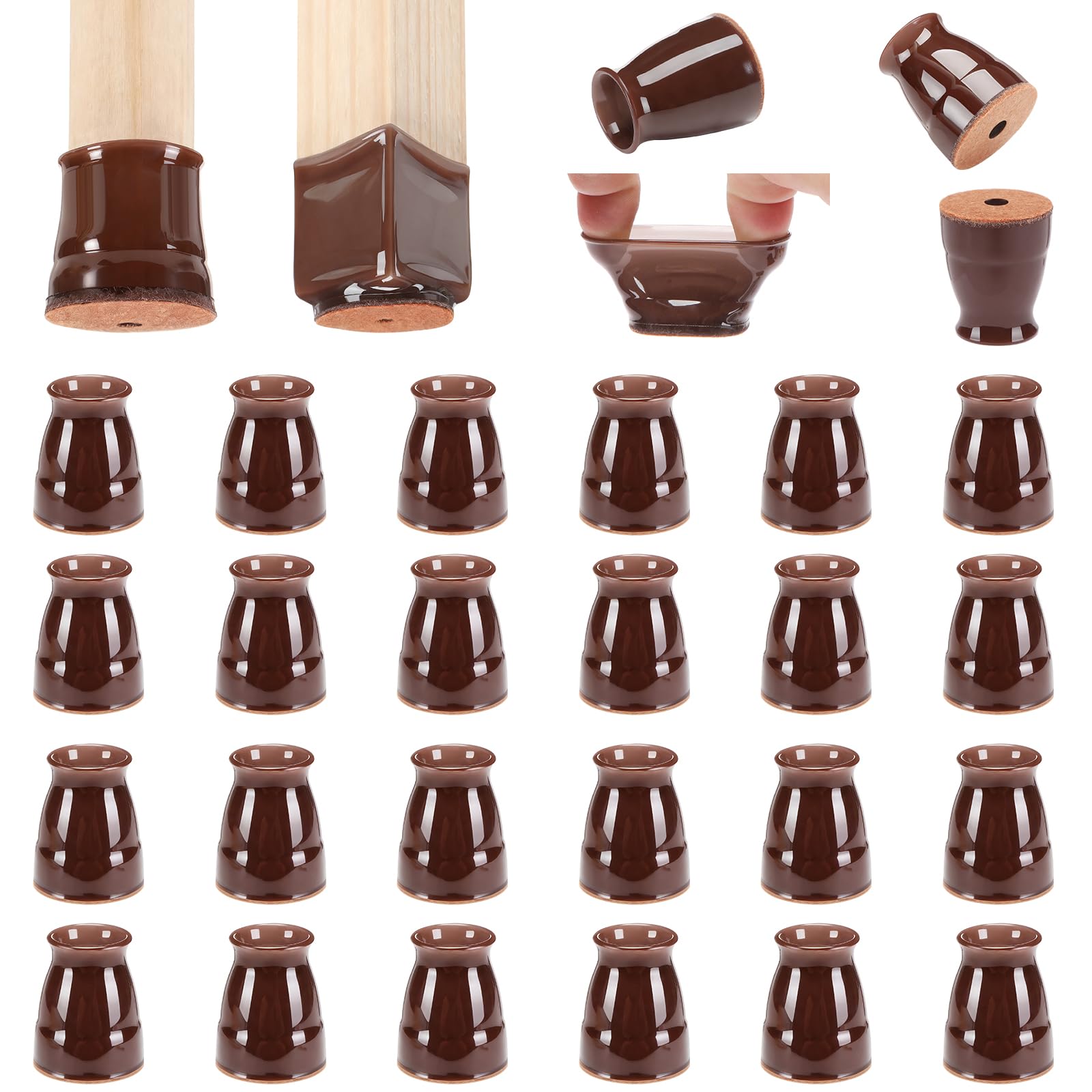 24 Pack Extra Small Chair Leg Floor Protectors for Hardwood Floors (24 Count)