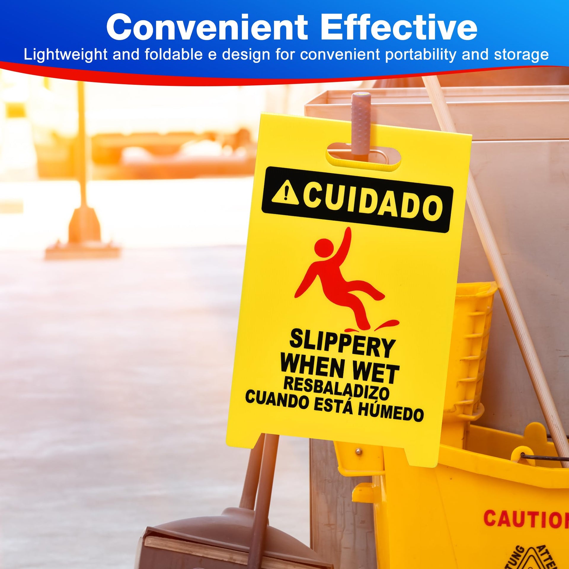 MATTHEW CLEANING 19'' Industrial Wet Floor Sign 6 Pack 2 (6 Count)