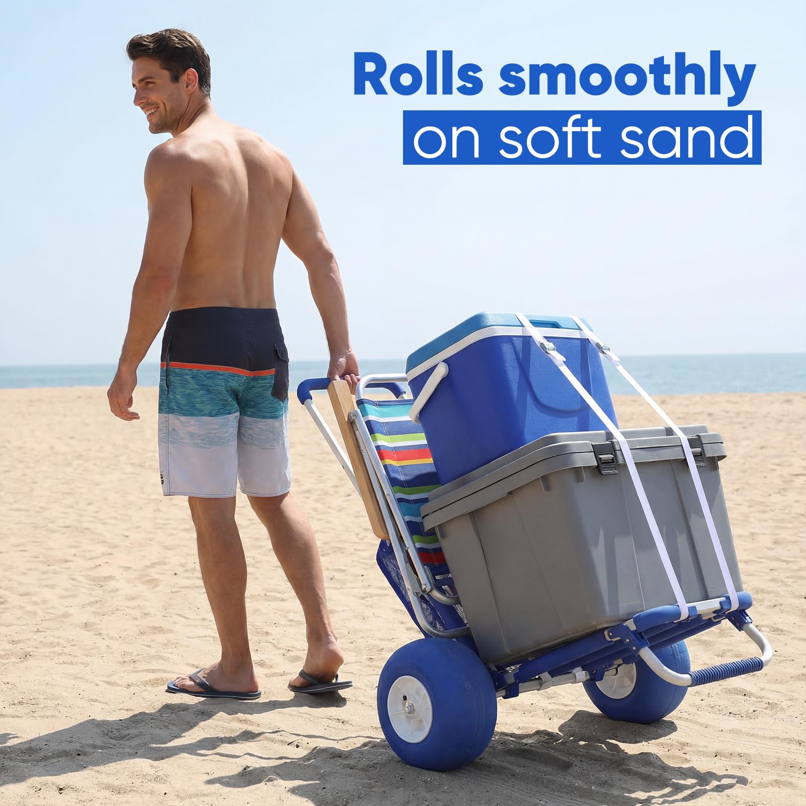 Beach Wagon with 12" Big Wheels for Sand