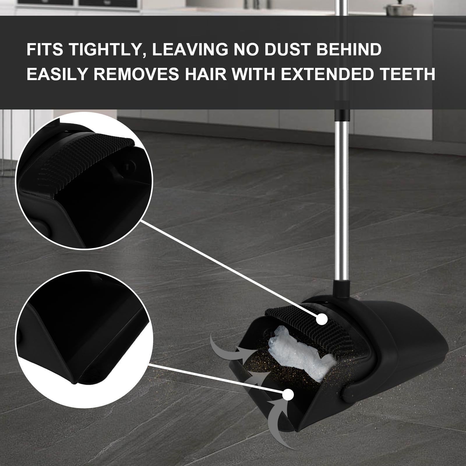 Black Broom and Dustpan Combo Set