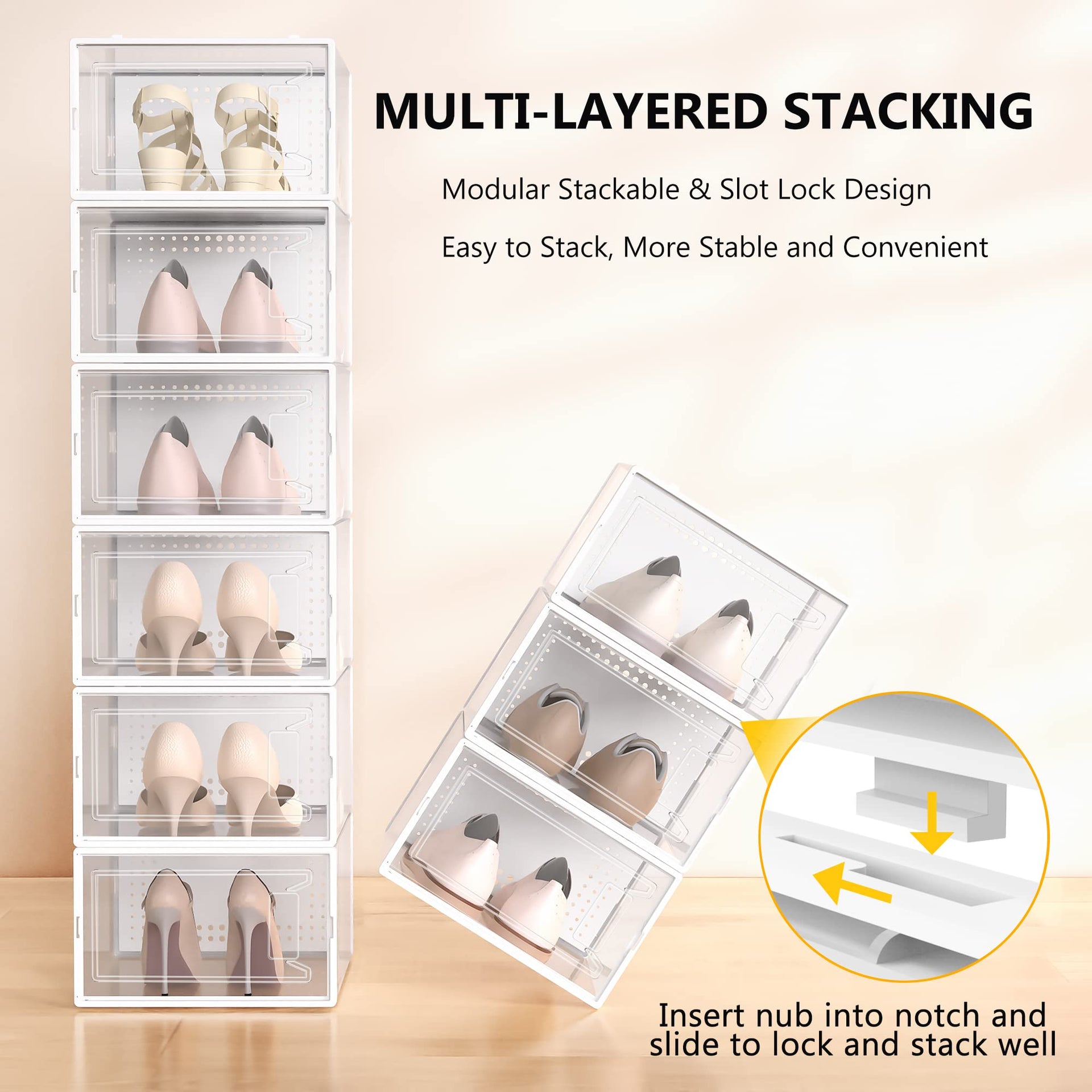 12 Pack X Large Shoe Organizer Storage Boxes for Closet (12 Count)