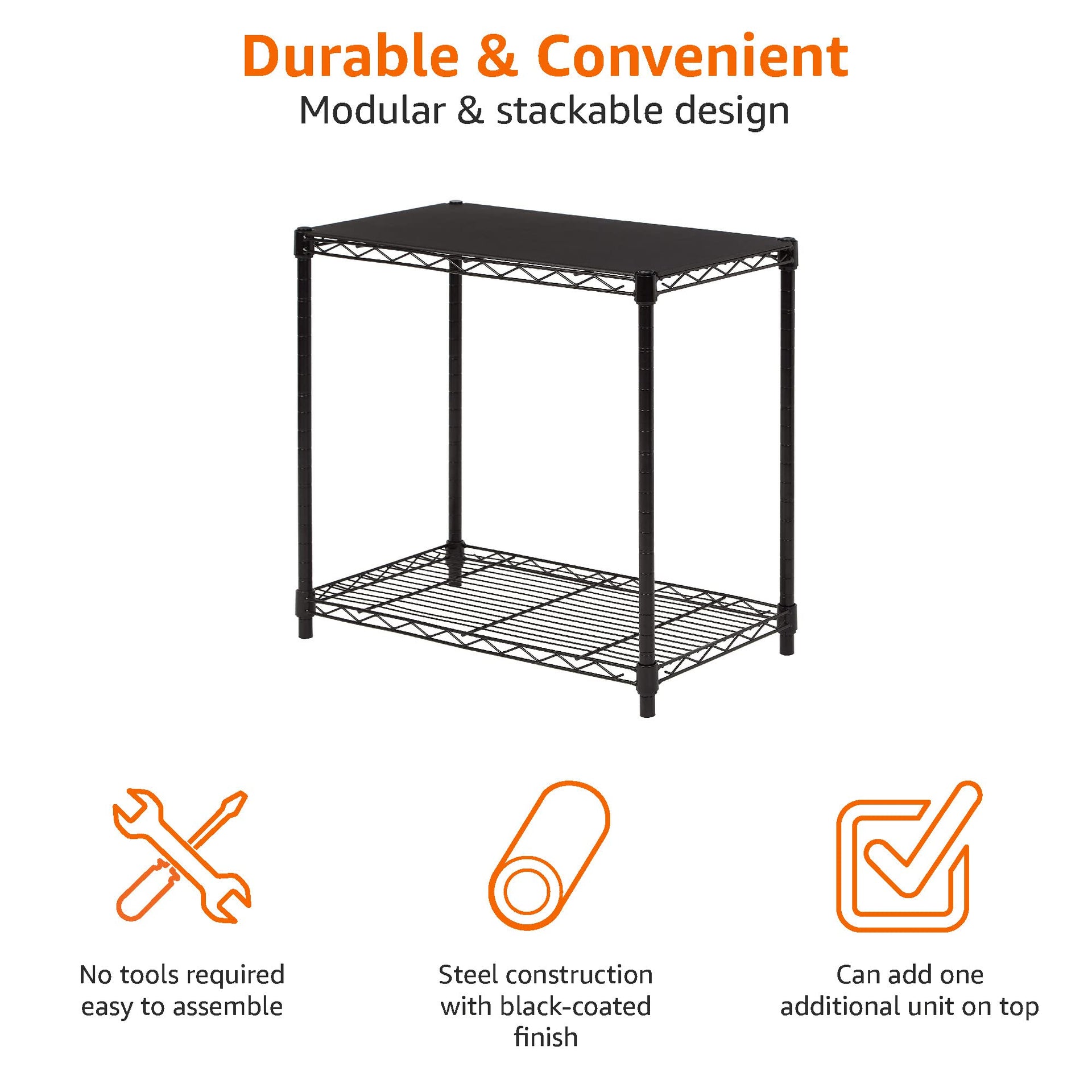 2 Shelf Stackable Storage